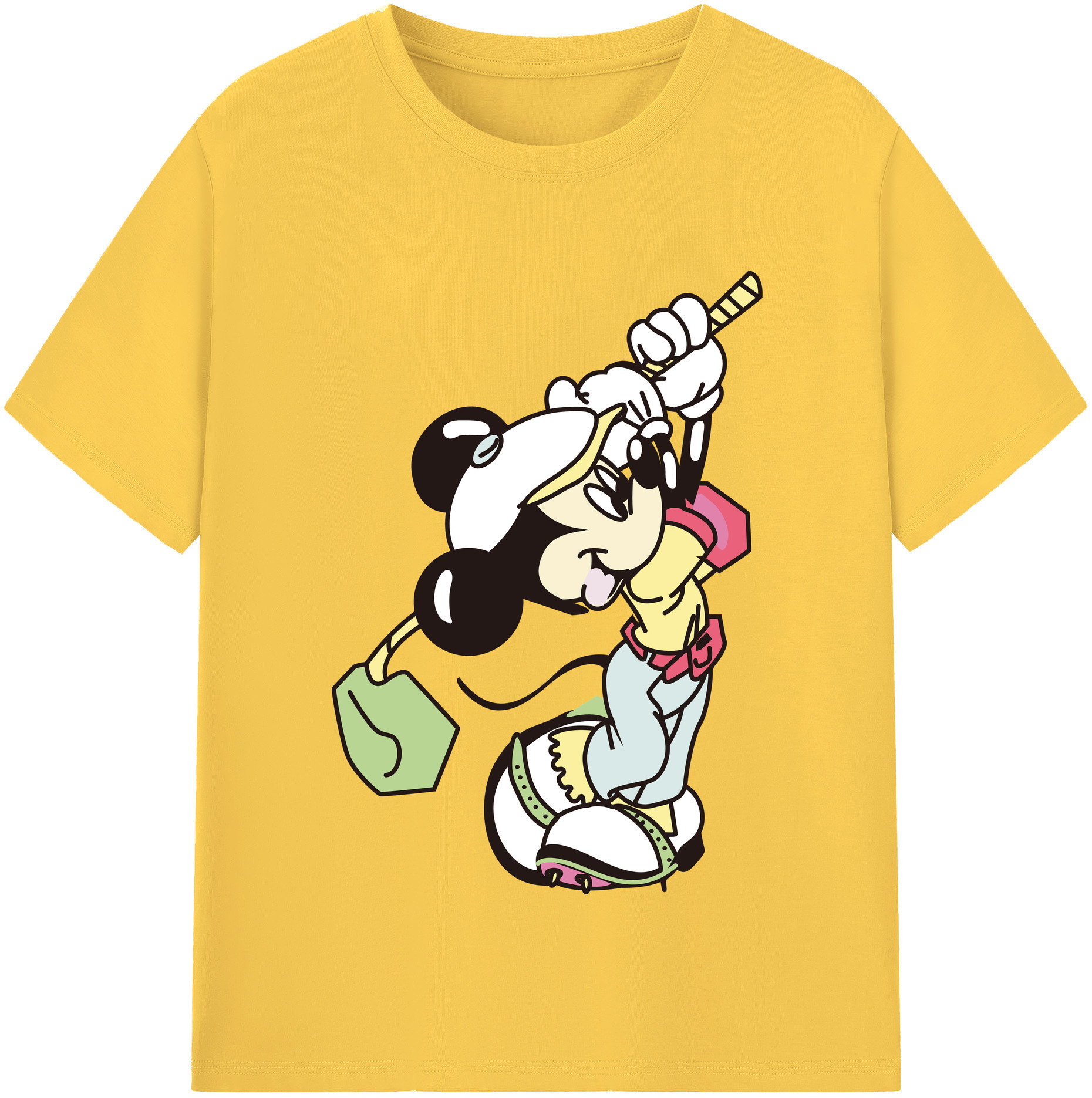 （画像用） ミッキーマウス Mickey Mouse 綿100％半袖Tシャツ（フロントプリント）