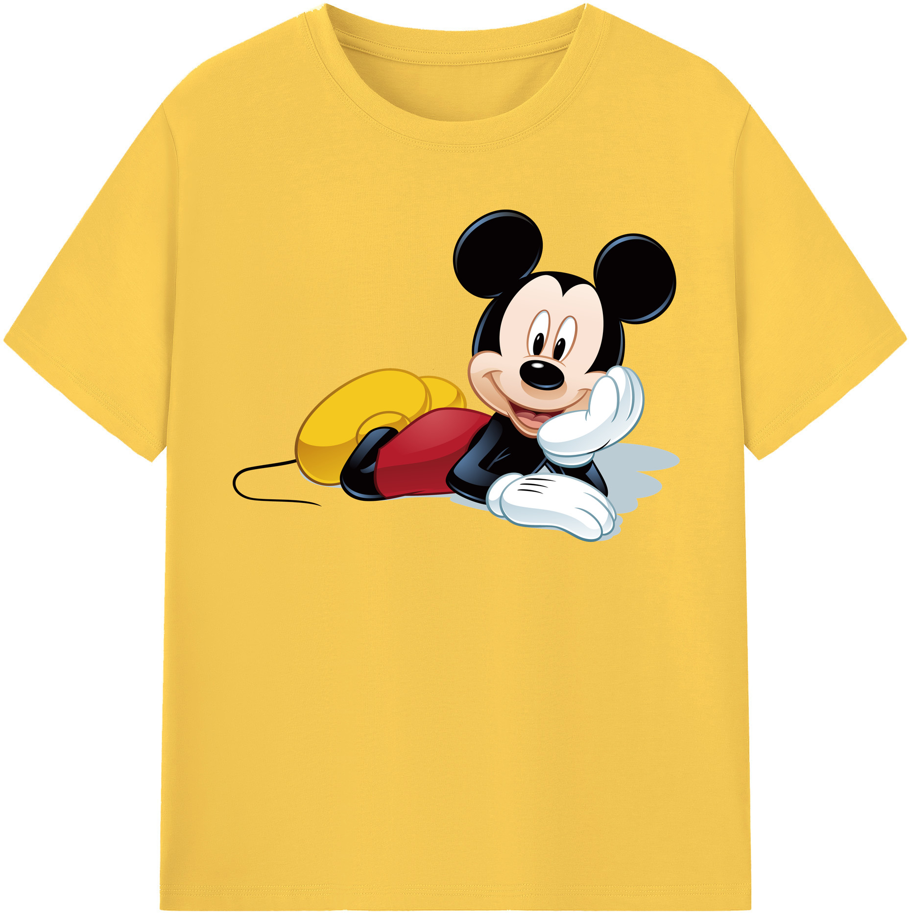 （画像用） ミッキーマウス Mickey Mouse 綿100％半袖Tシャツ（フロントプリント）