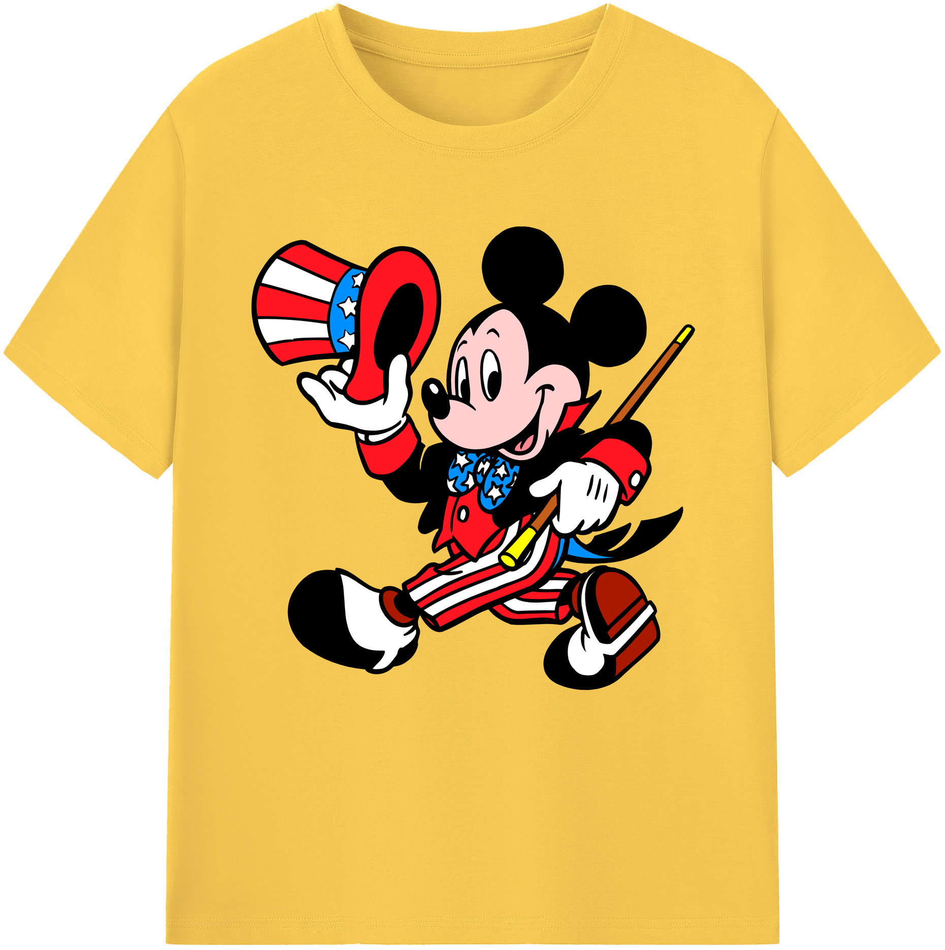 （画像用） ミッキーマウス Mickey Mouse 綿100％半袖Tシャツ（フロントプリント）