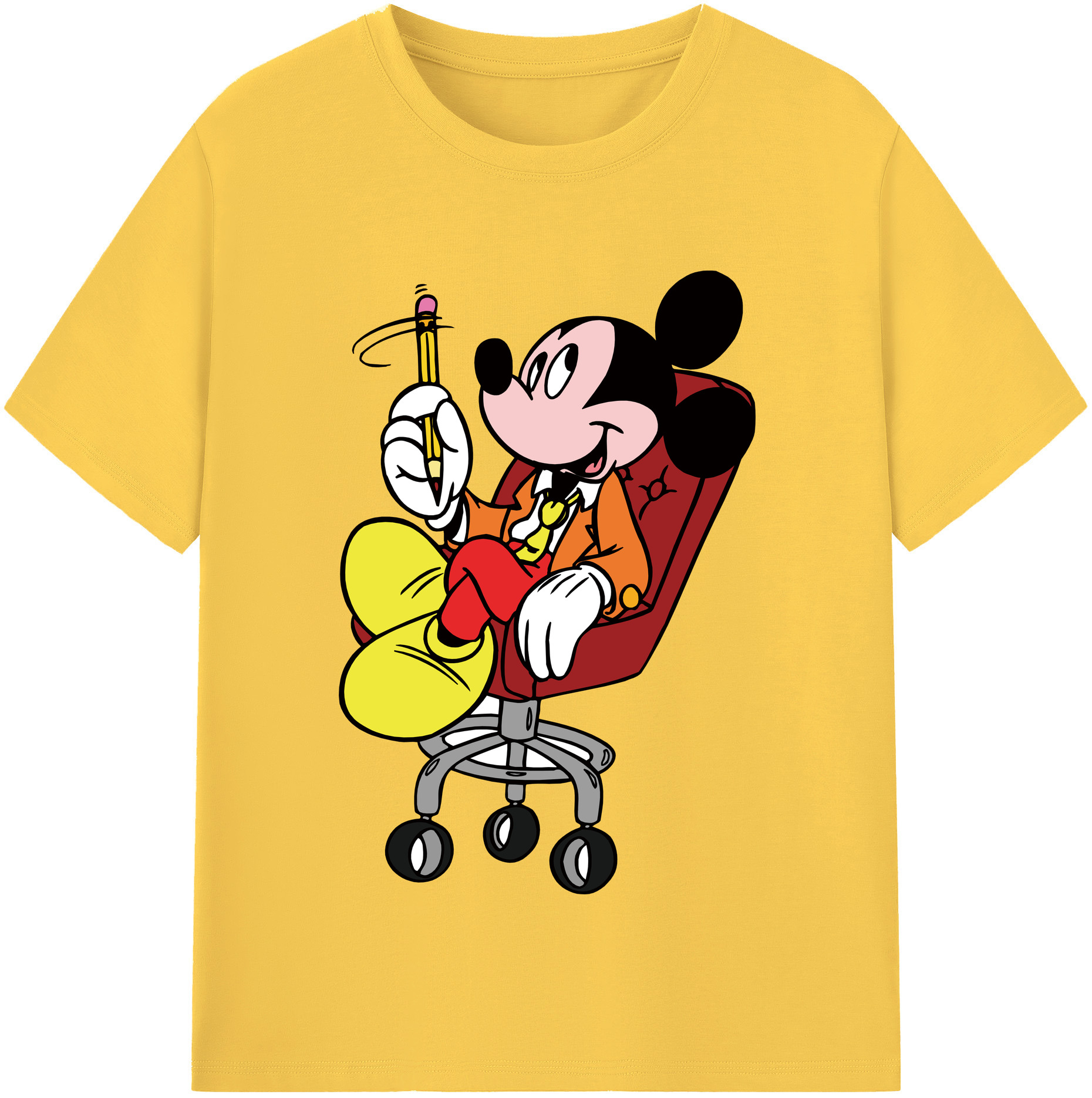 （画像用） ミッキーマウス Mickey Mouse 綿100％半袖Tシャツ（フロントプリント）