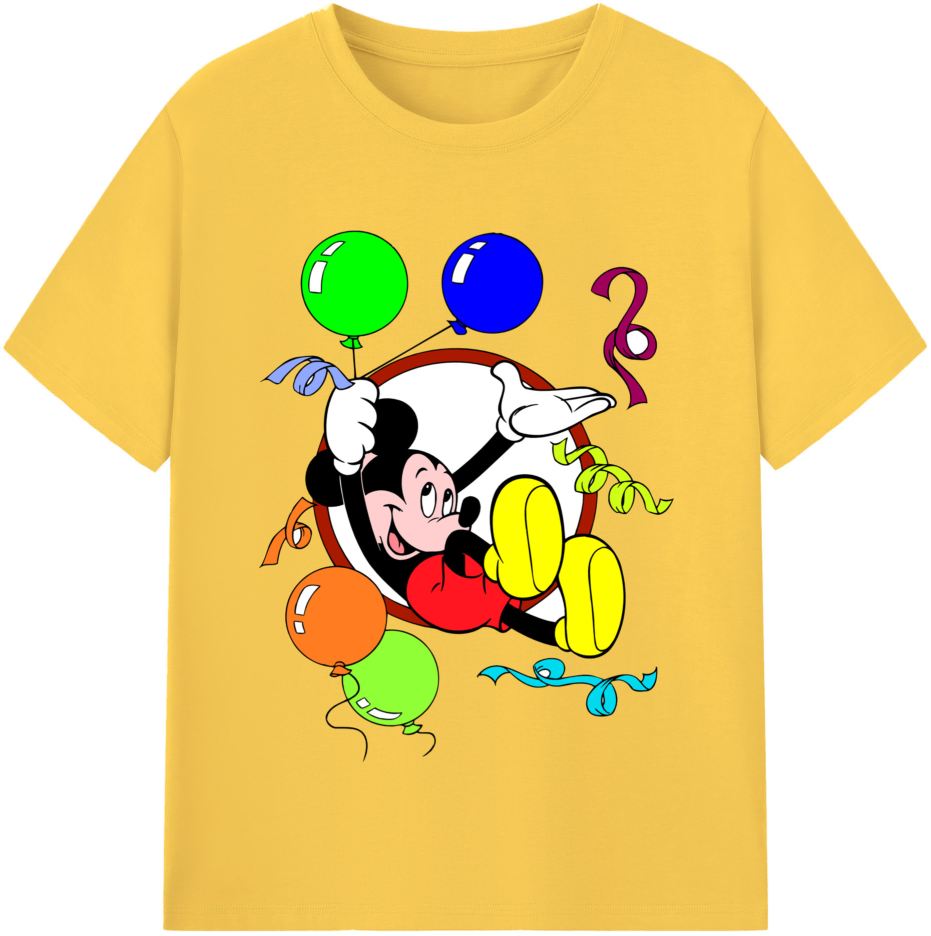 （画像用） ミッキーマウス Mickey Mouse 綿100％半袖Tシャツ（フロントプリント）