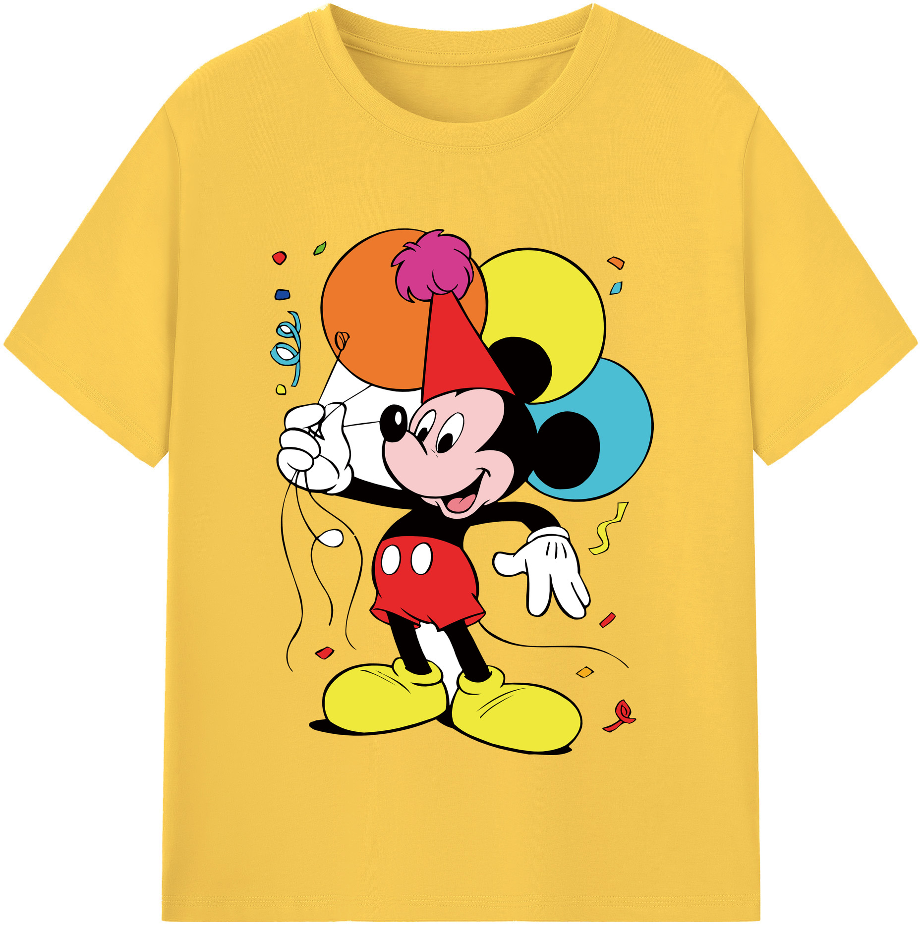 （画像用） ミッキーマウス Mickey Mouse 綿100％半袖Tシャツ（フロントプリント）