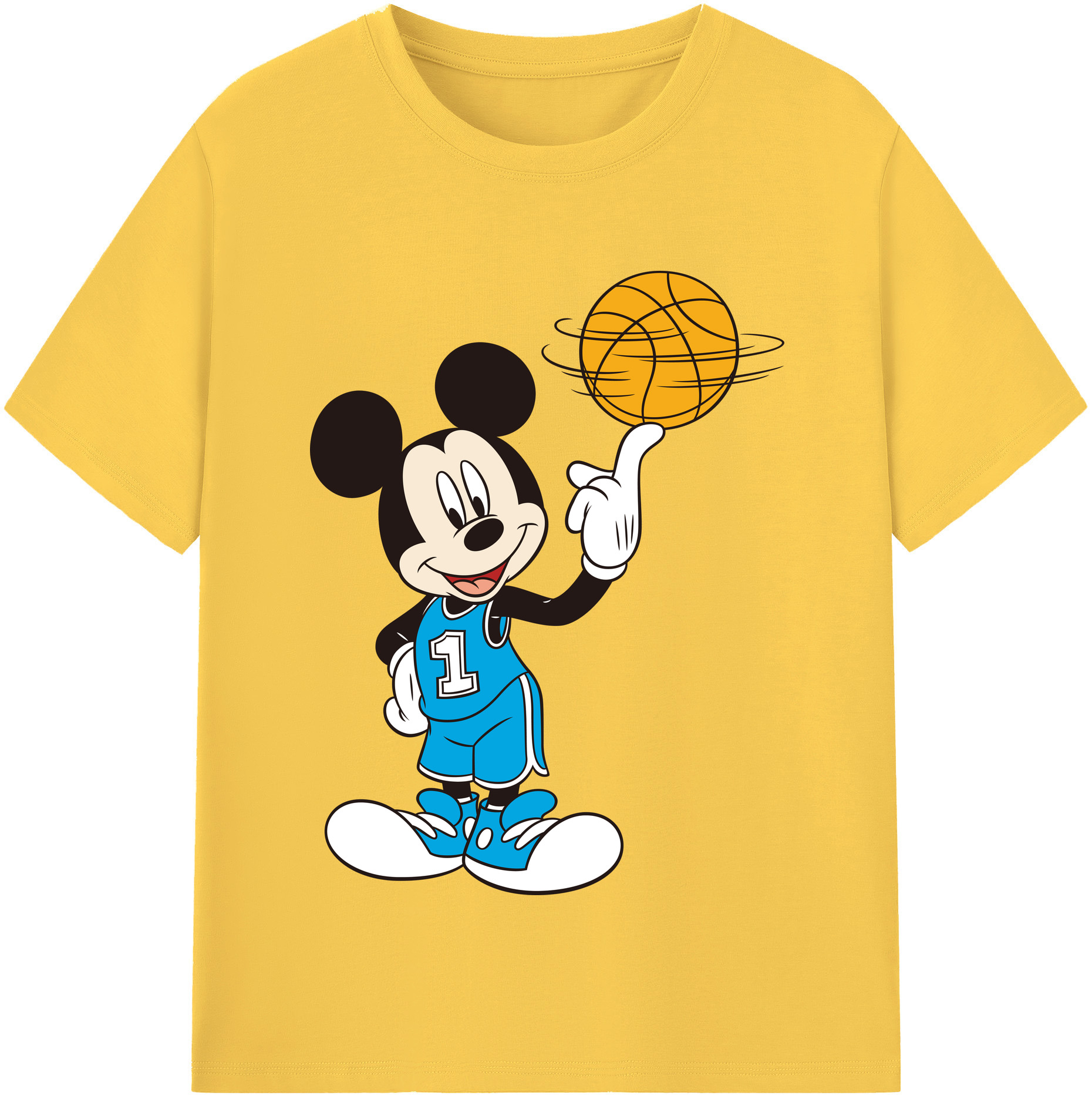（画像用） ミッキーマウス Mickey Mouse 綿100％半袖Tシャツ（フロントプリント）