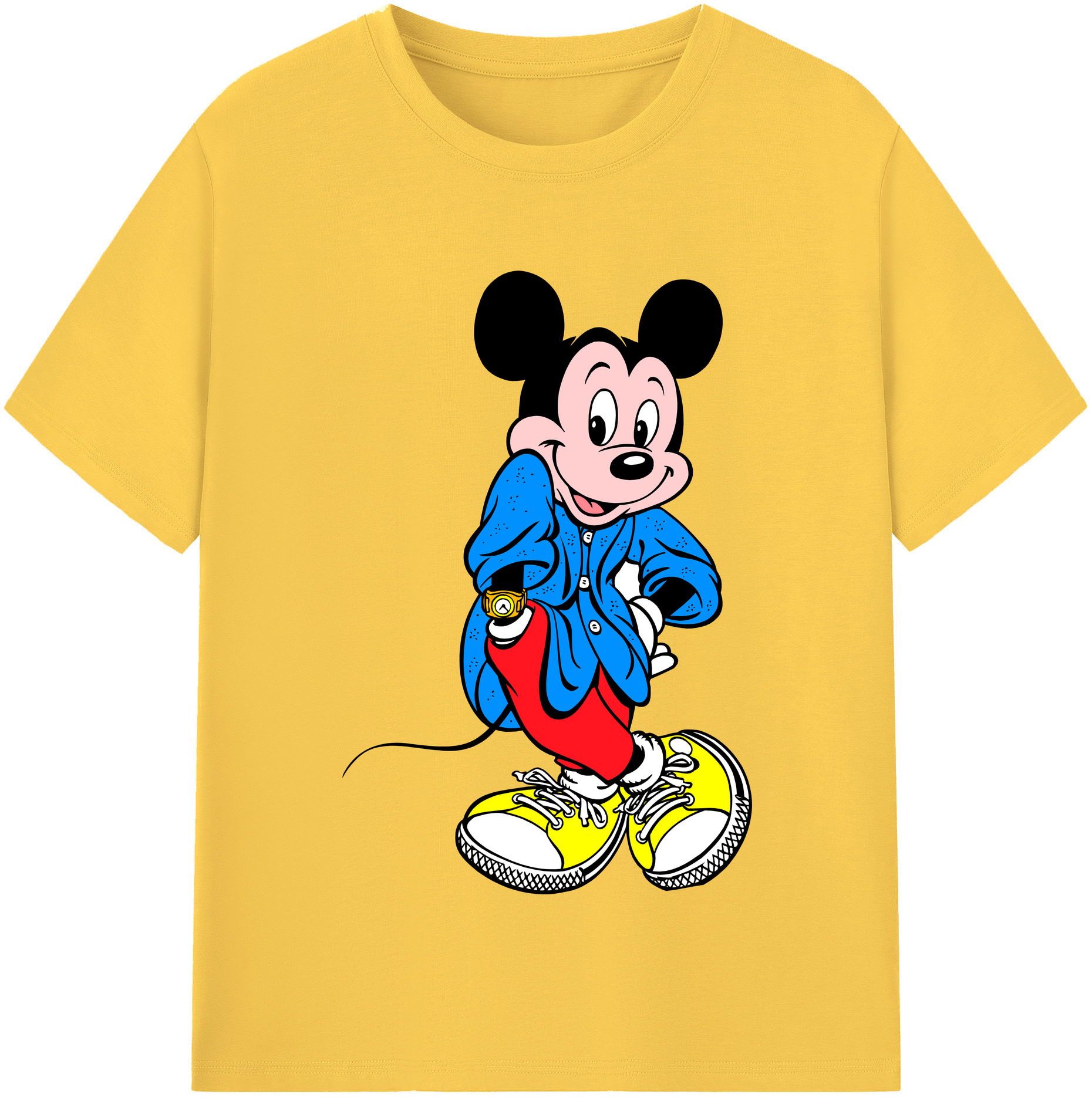 （画像用） ミッキーマウス Mickey Mouse 綿100％半袖Tシャツ（フロントプリント）