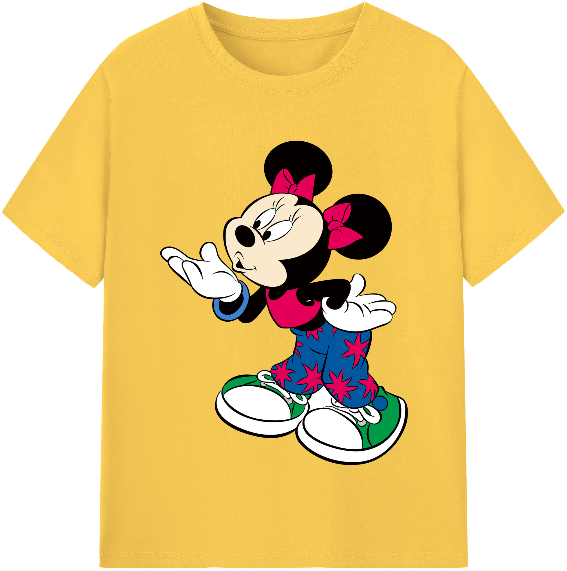 （画像用） ミッキーマウス Mickey Mouse 綿100％半袖Tシャツ（フロントプリント）