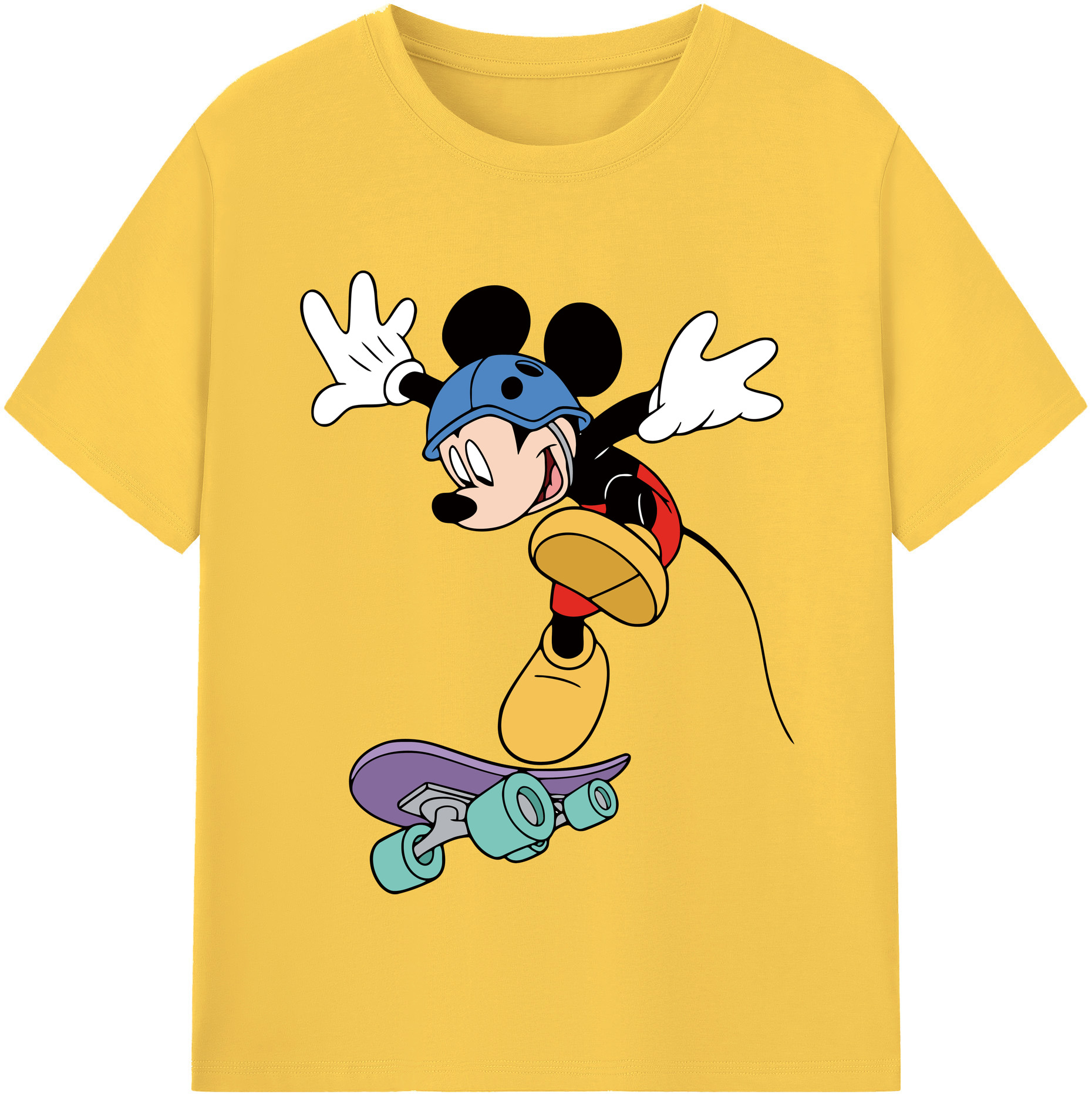 （画像用） ミッキーマウス Mickey Mouse 綿100％半袖Tシャツ（フロントプリント）