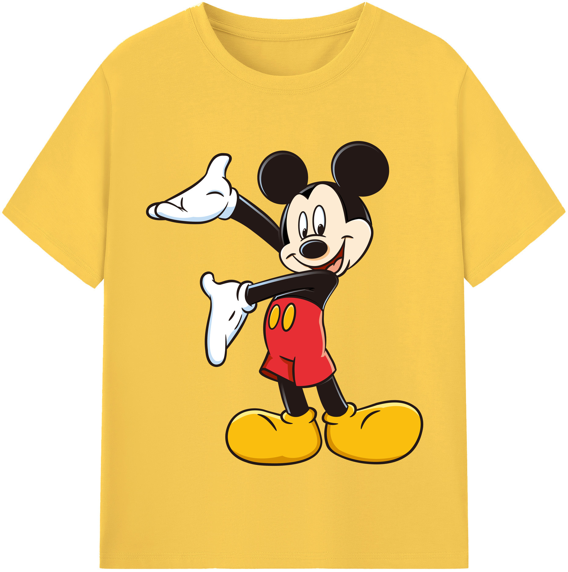 （画像用） ミッキーマウス Mickey Mouse 綿100％半袖Tシャツ（フロントプリント）