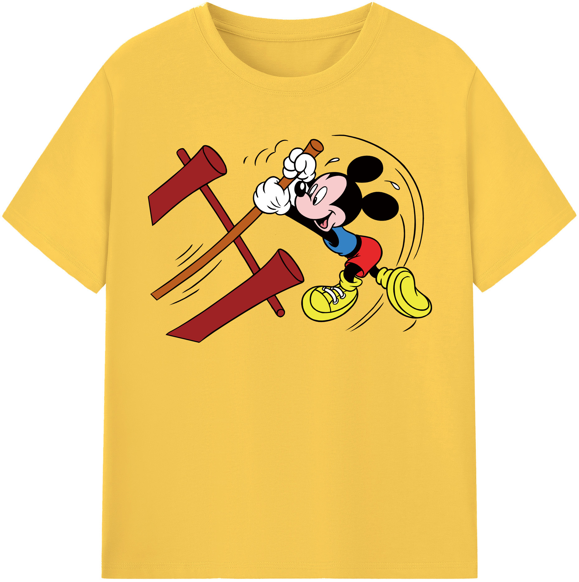 （画像用） ミッキーマウス Mickey Mouse 綿100％半袖Tシャツ（フロントプリント）