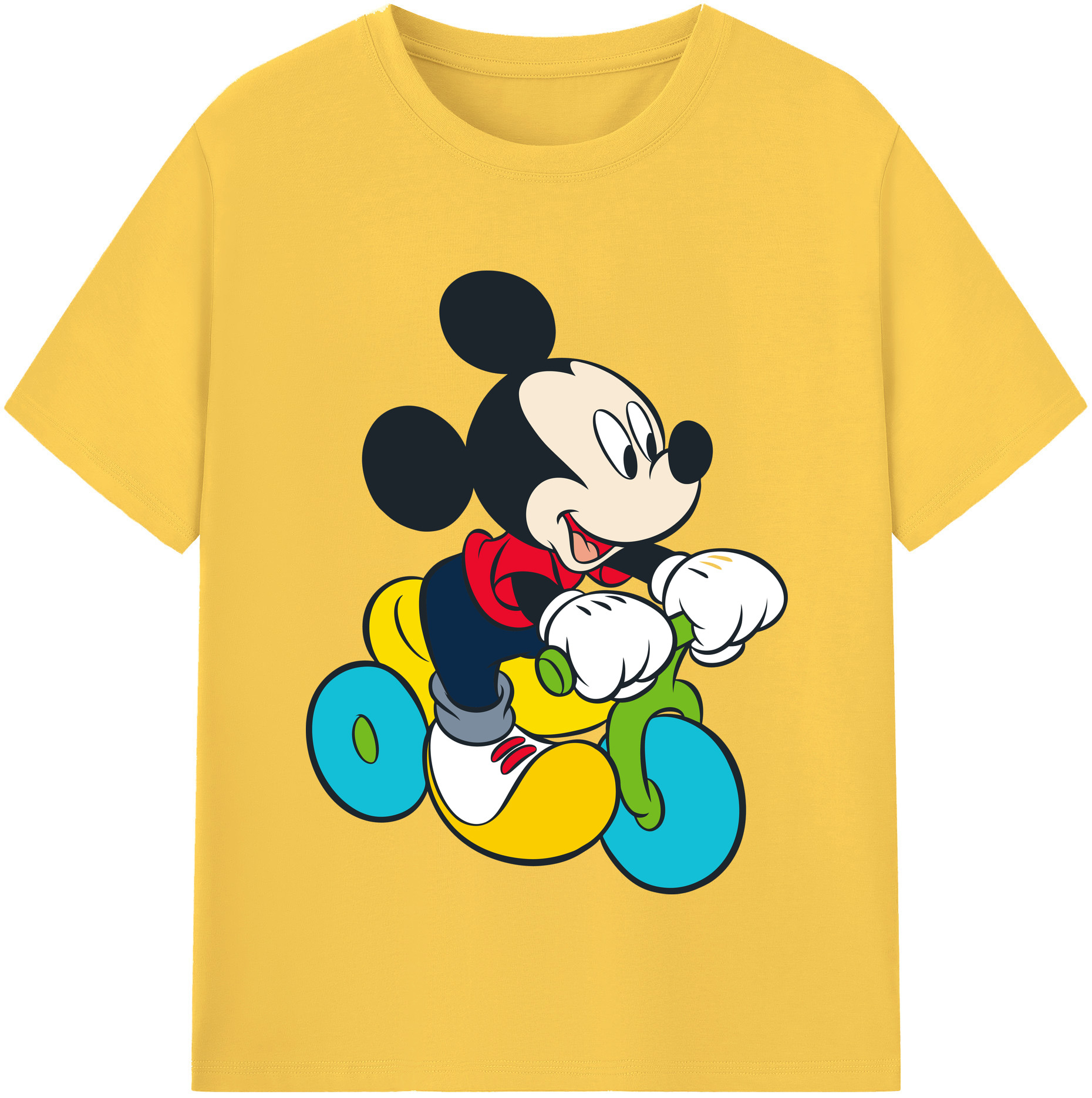 （画像用） ミッキーマウス Mickey Mouse 綿100％半袖Tシャツ（フロントプリント）