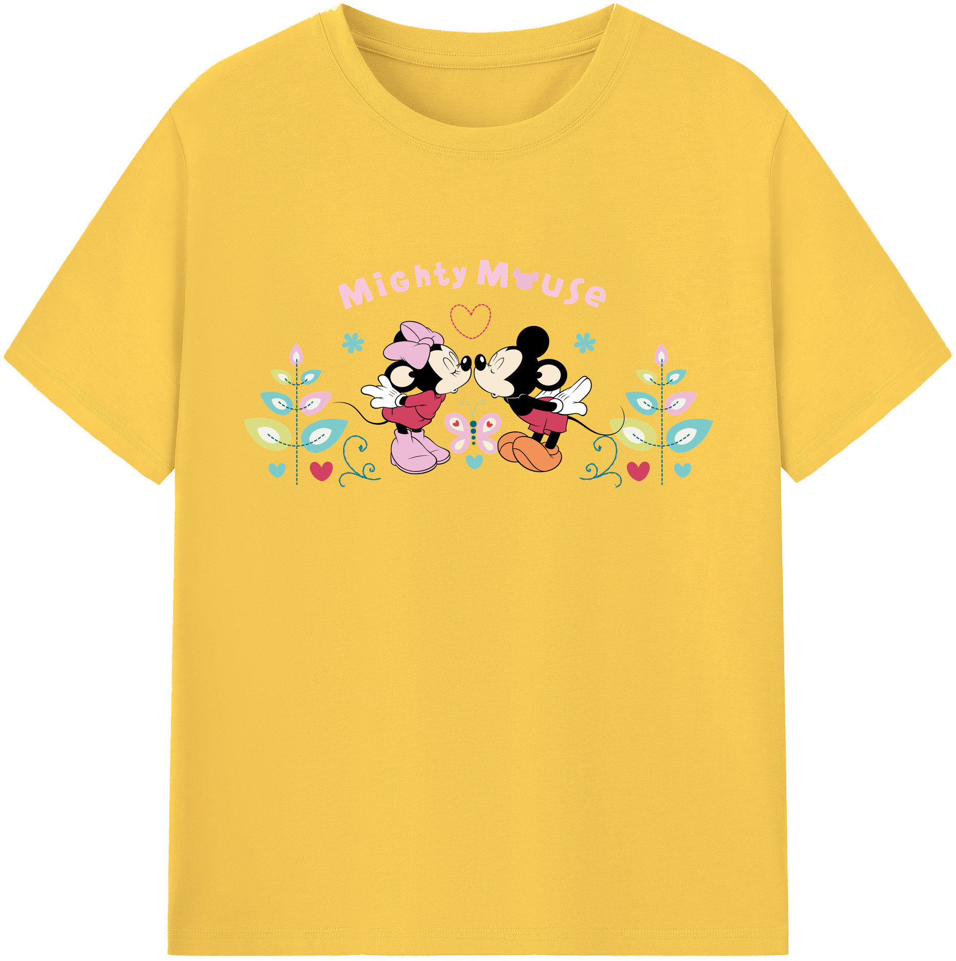 （画像用） ミッキーマウス Mickey Mouse 綿100％半袖Tシャツ（フロントプリント）