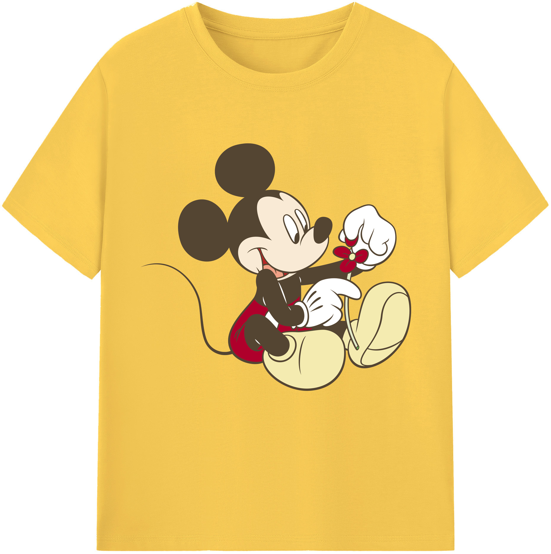 （画像用） ミッキーマウス Mickey Mouse 綿100％半袖Tシャツ（フロントプリント）