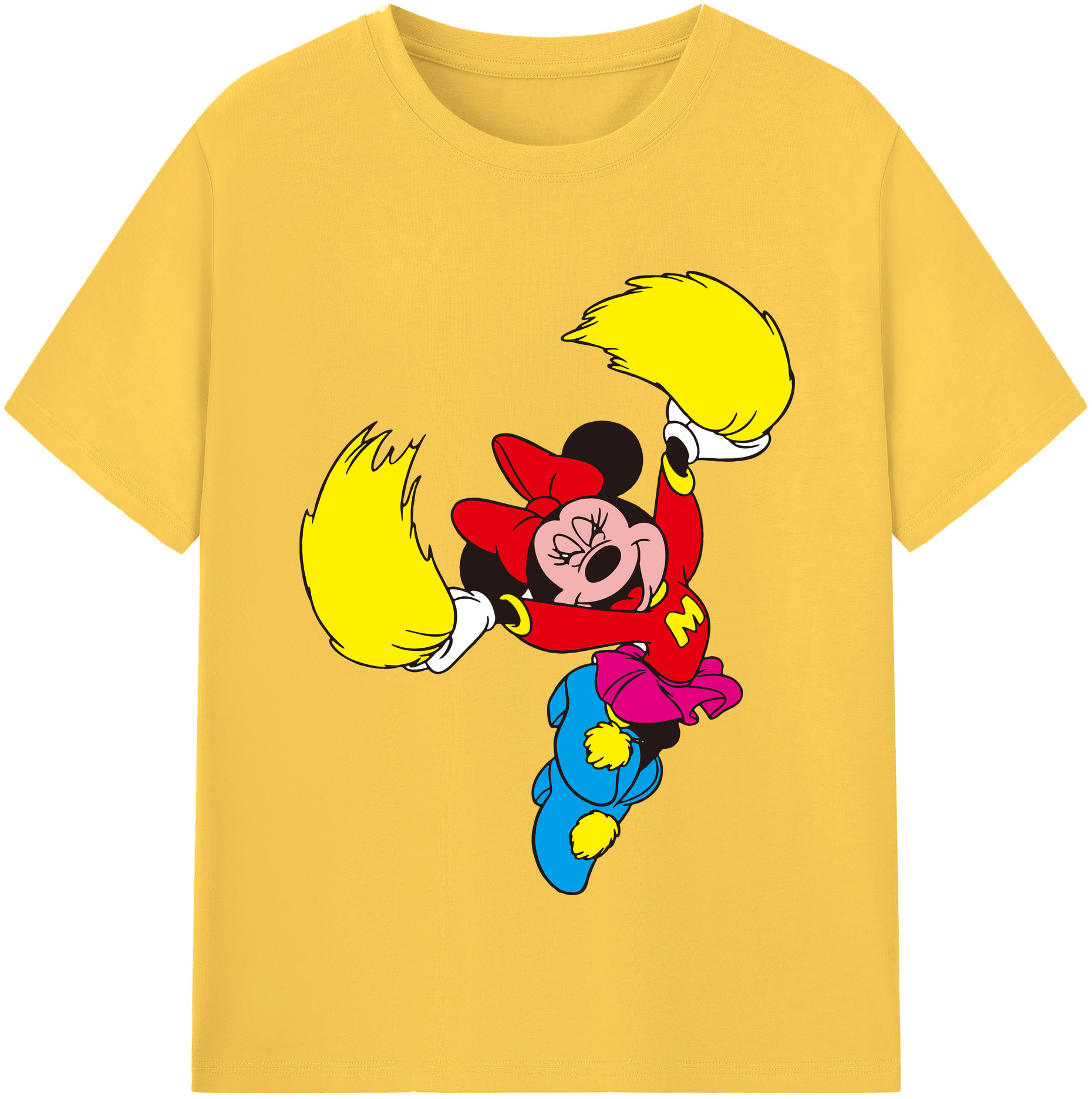（画像用） ミッキーマウス Mickey Mouse 綿100％半袖Tシャツ（フロントプリント）