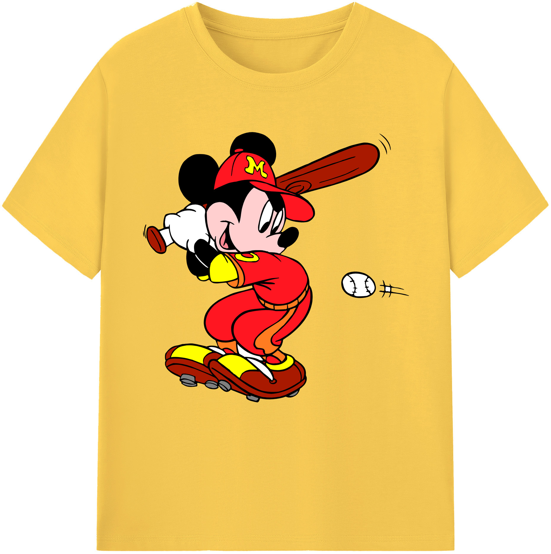 （画像用） ミッキーマウス Mickey Mouse 綿100％半袖Tシャツ（フロントプリント）