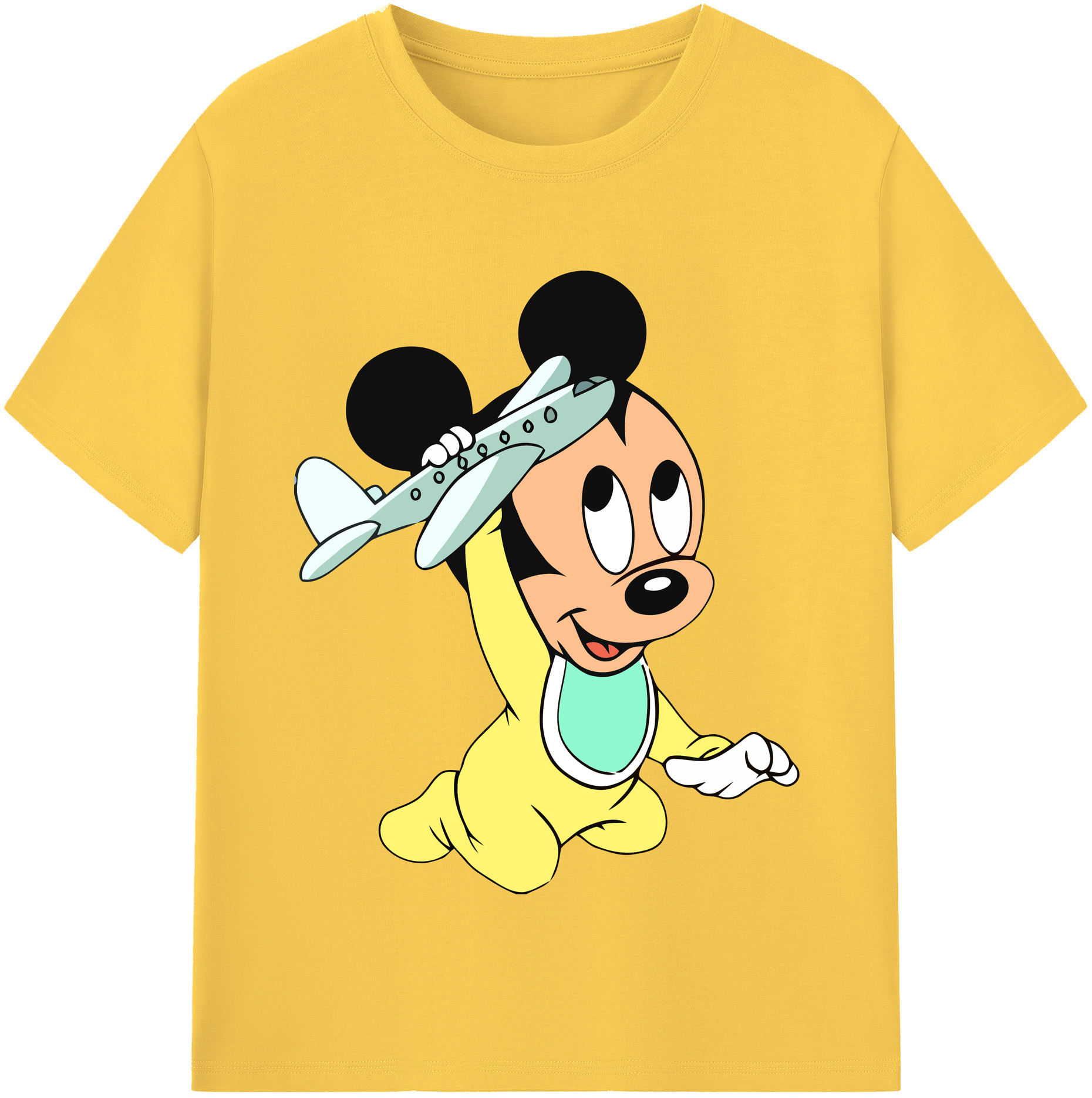 （画像用） ミッキーマウス Mickey Mouse 綿100％半袖Tシャツ（フロントプリント）
