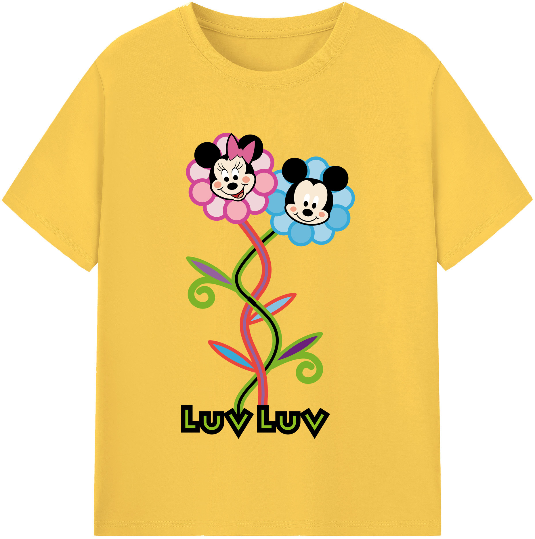 （画像用） ミッキーマウス Mickey Mouse 綿100％半袖Tシャツ（フロントプリント）