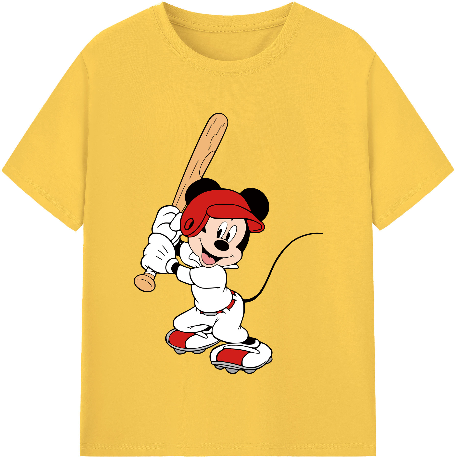 （画像用） ミッキーマウス Mickey Mouse 綿100％半袖Tシャツ（フロントプリント）