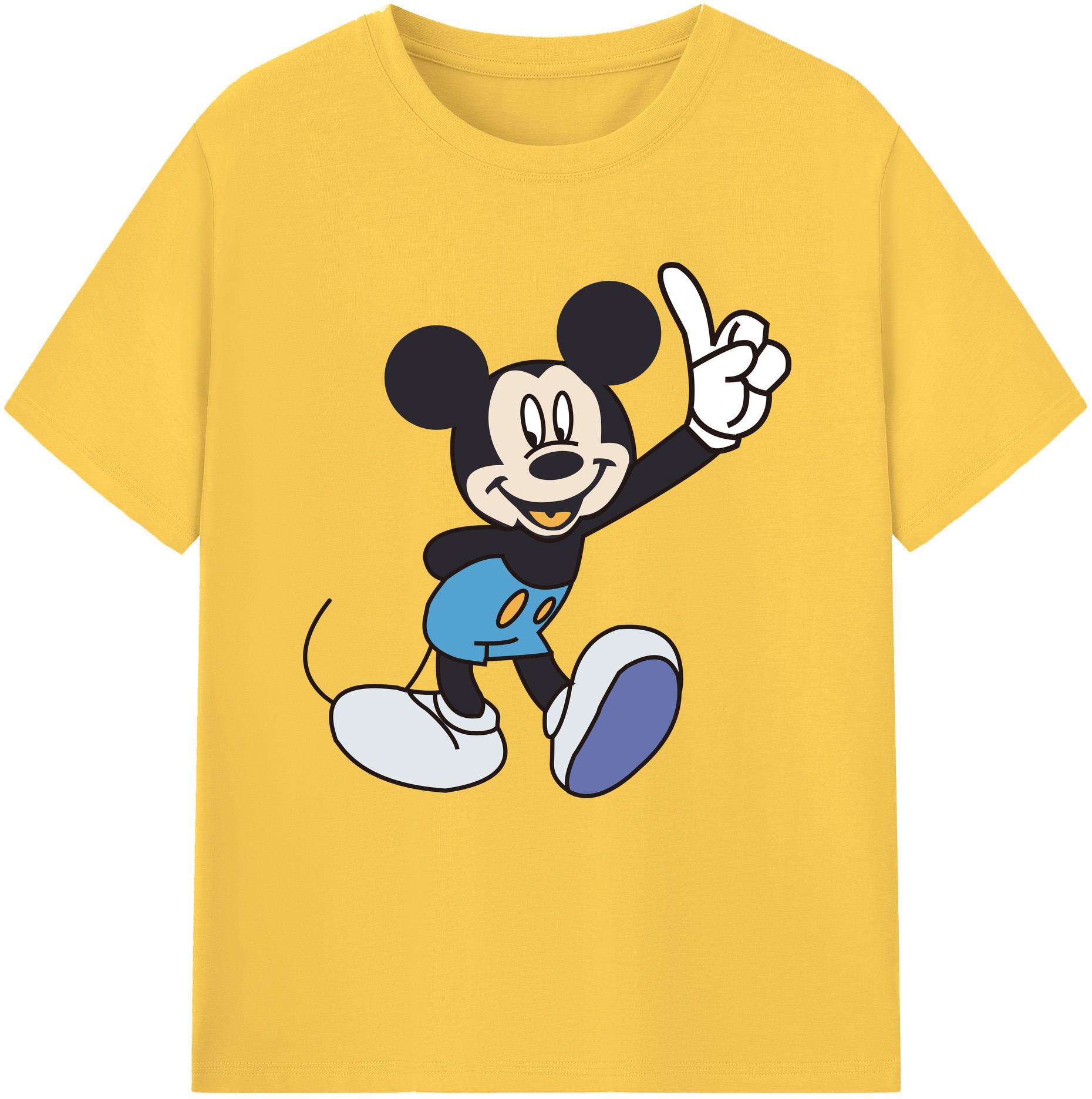 （画像用） ミッキーマウス Mickey Mouse 綿100％半袖Tシャツ（フロントプリント）