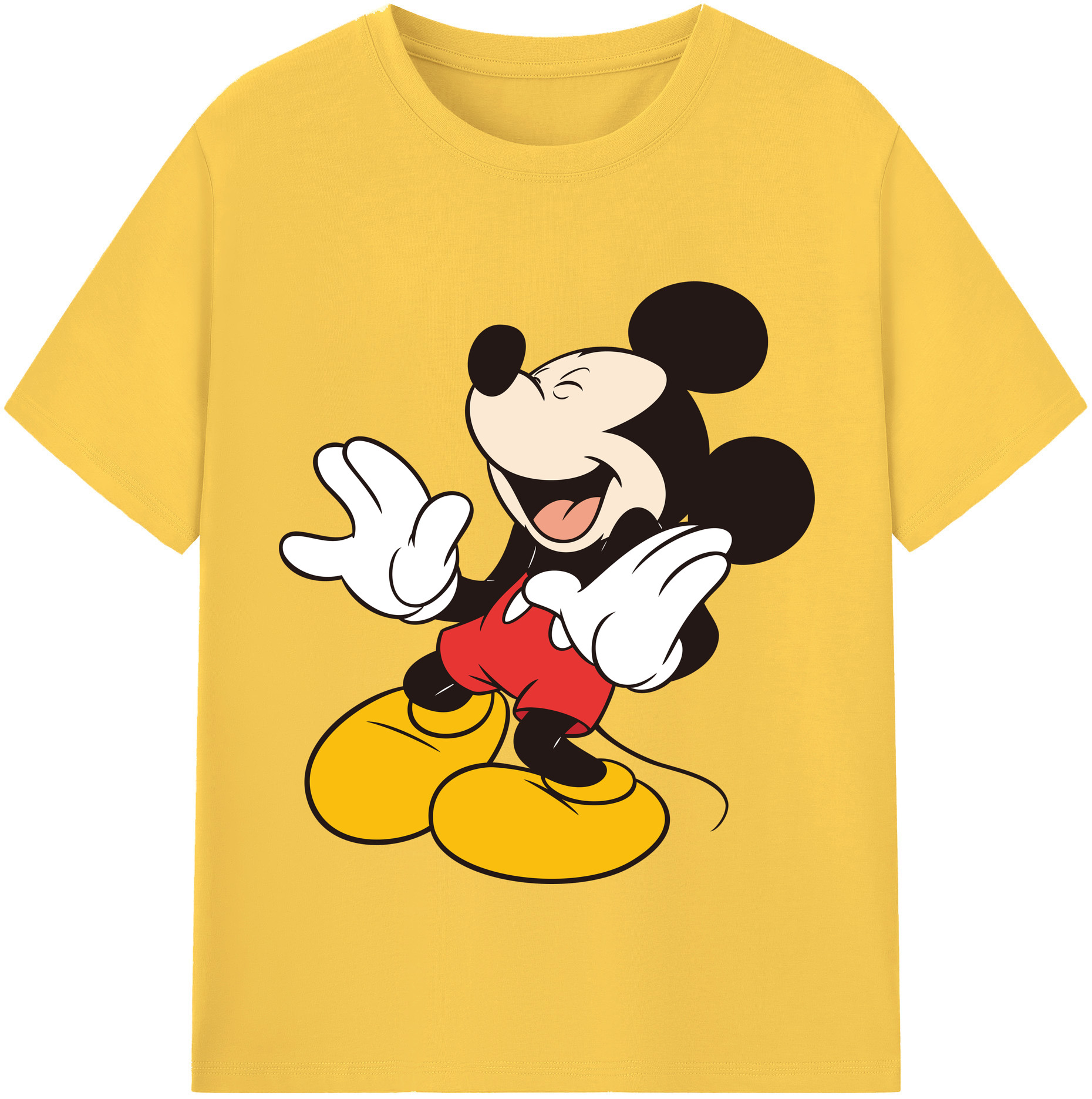 （画像用） ミッキーマウス Mickey Mouse 綿100％半袖Tシャツ（フロントプリント）