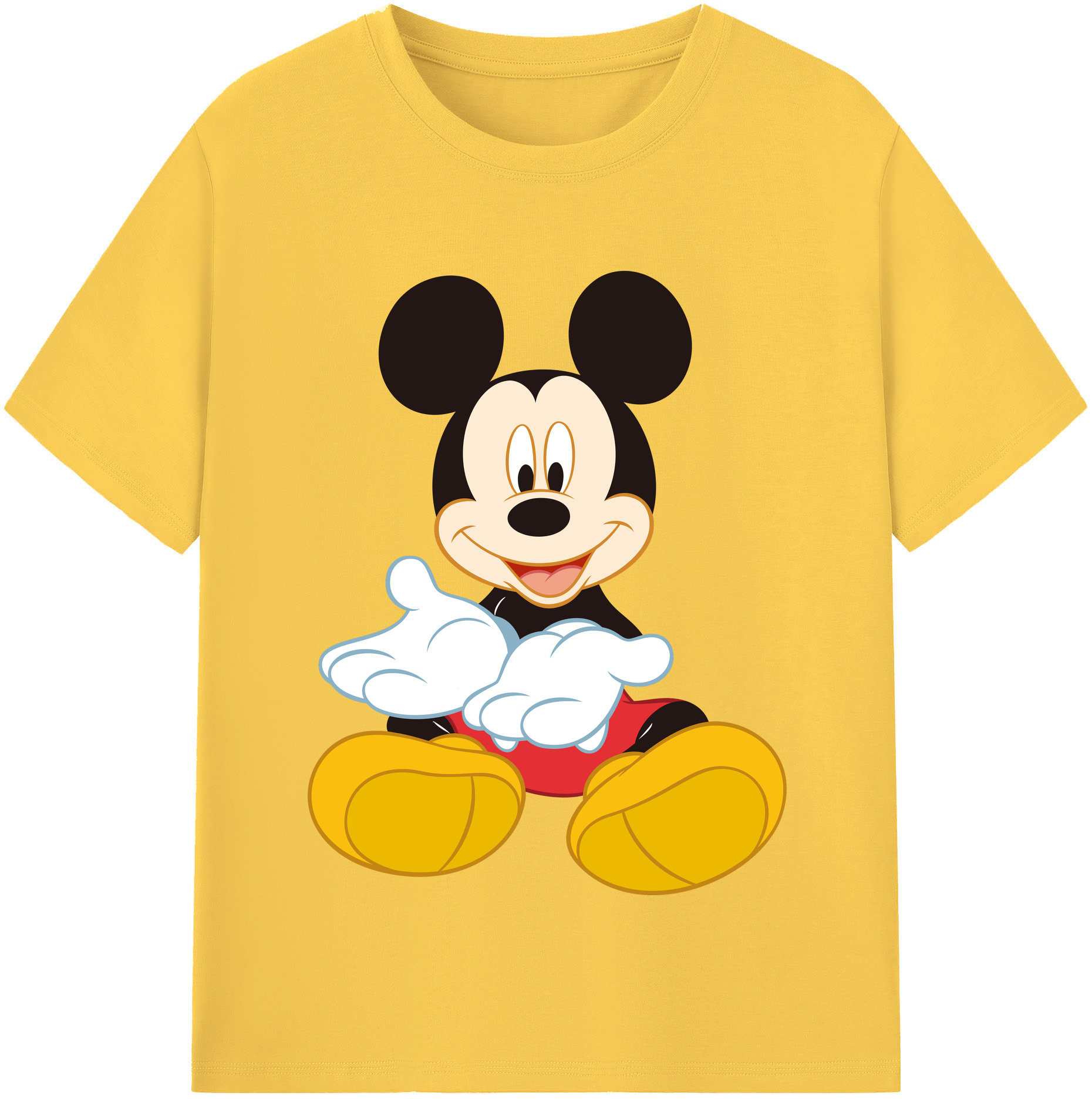 （画像用） ミッキーマウス Mickey Mouse 綿100％半袖Tシャツ（フロントプリント）