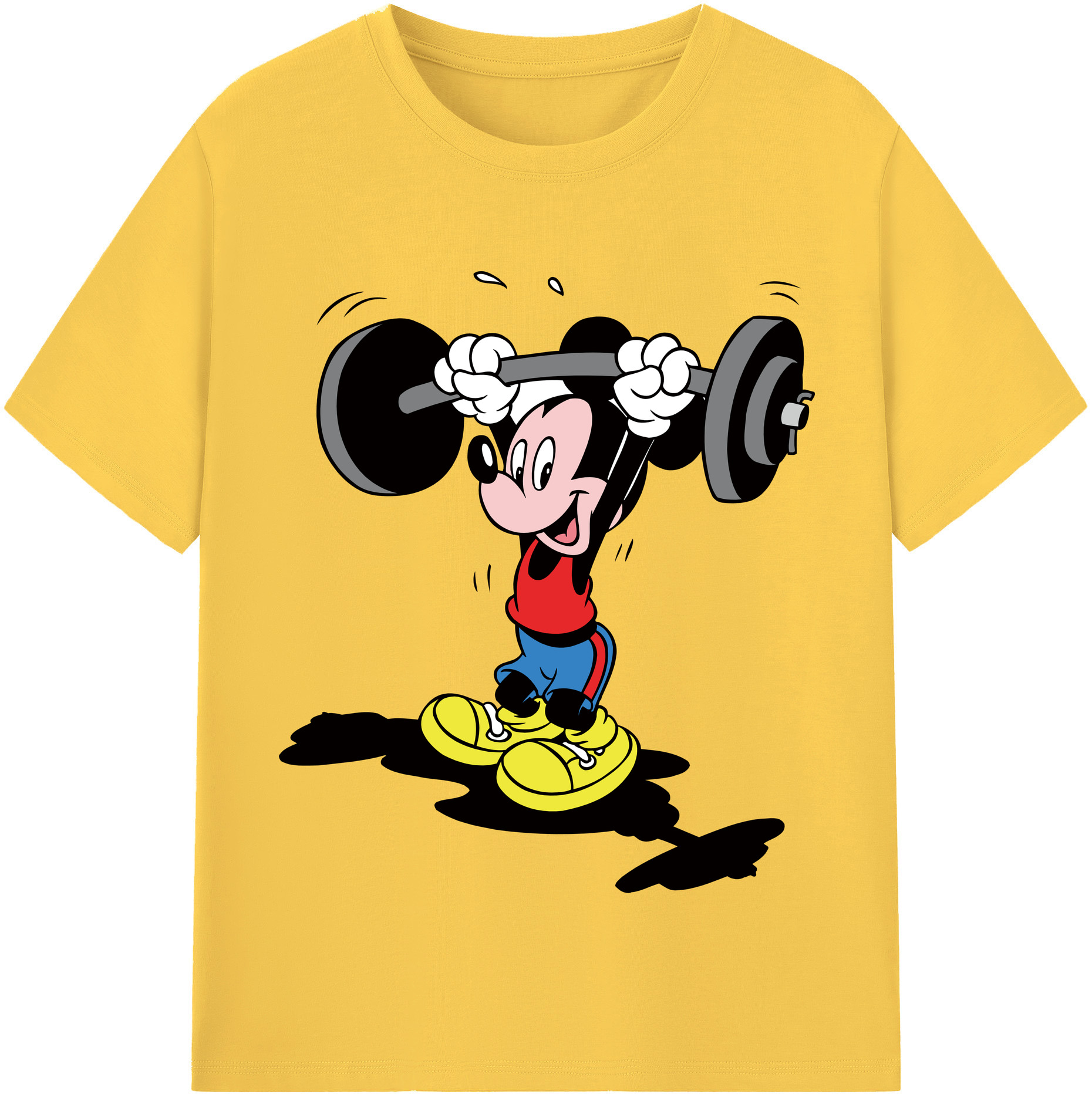 （画像用） ミッキーマウス Mickey Mouse 綿100％半袖Tシャツ（フロントプリント）