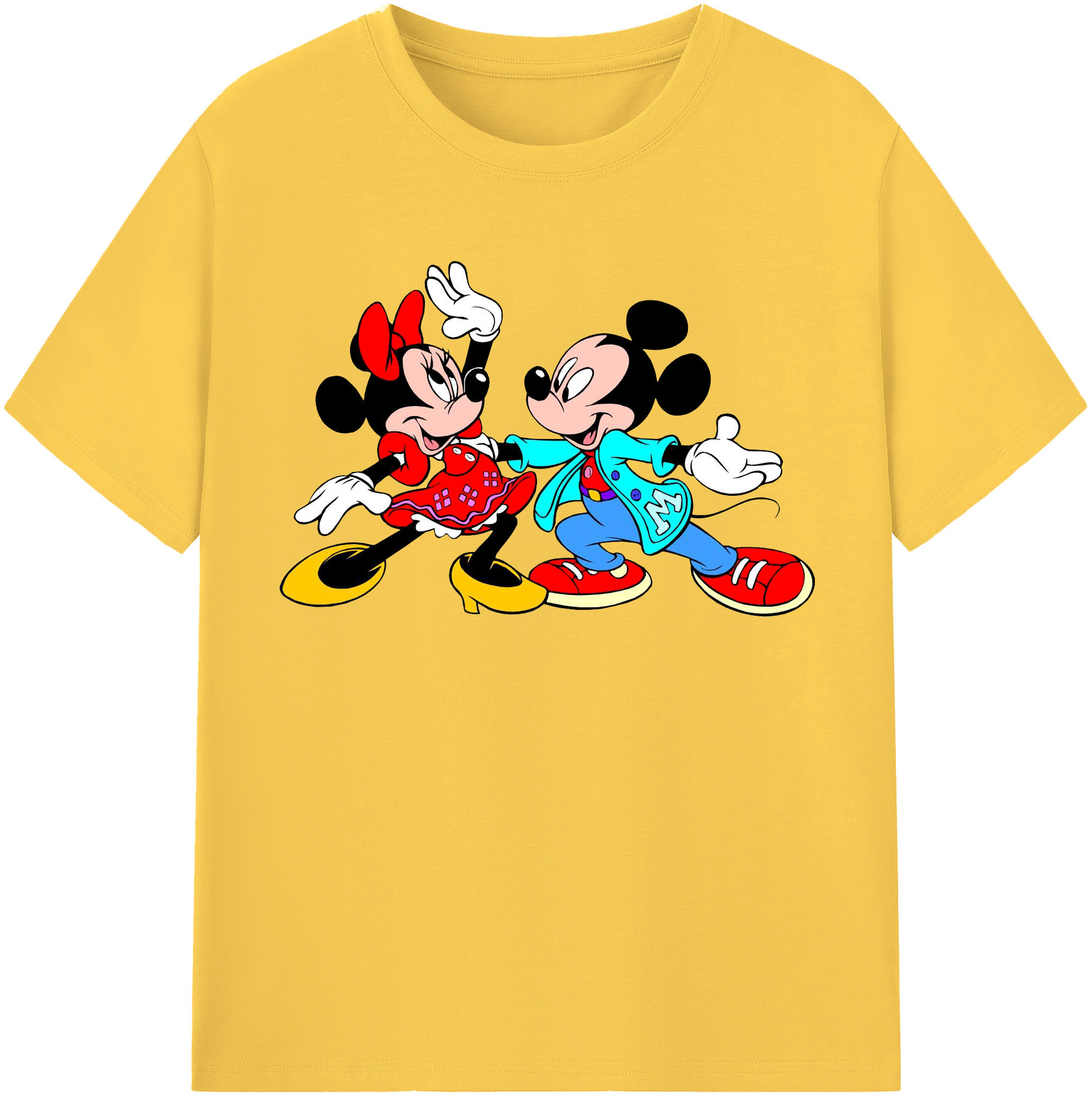 （画像用） ミッキーマウス Mickey Mouse 綿100％半袖Tシャツ（フロントプリント）