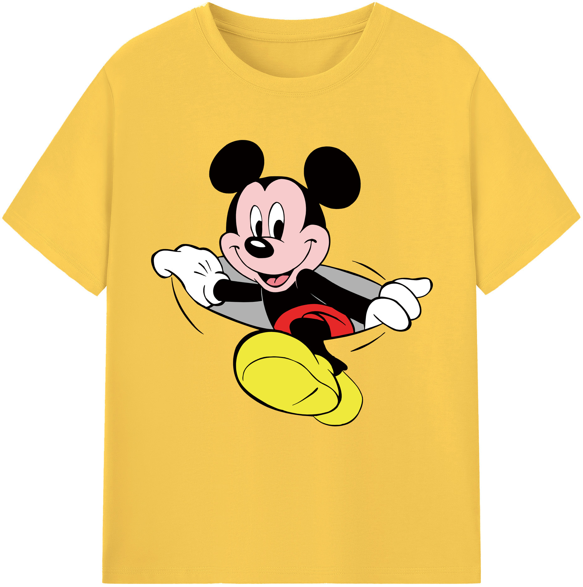 （画像用） ミッキーマウス Mickey Mouse 綿100％半袖Tシャツ（フロントプリント）