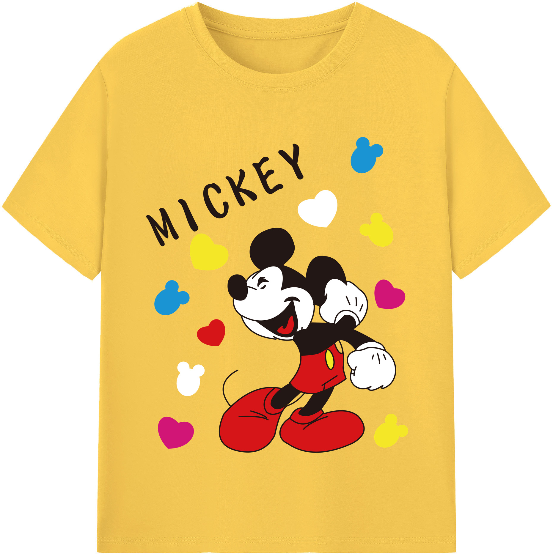 （画像用） ミッキーマウス Mickey Mouse 綿100％半袖Tシャツ（フロントプリント）