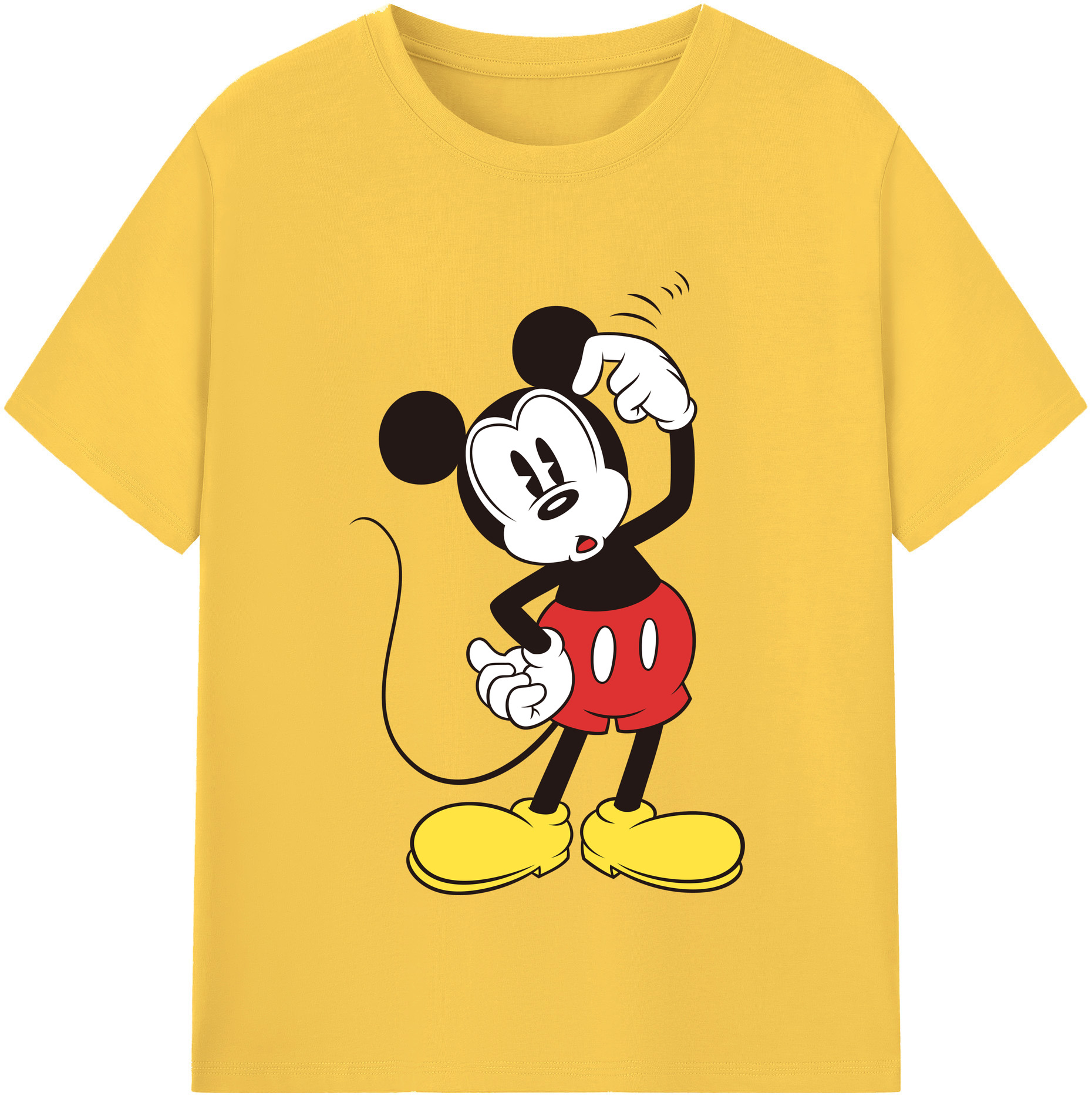 （画像用） ミッキーマウス Mickey Mouse 綿100％半袖Tシャツ（フロントプリント）
