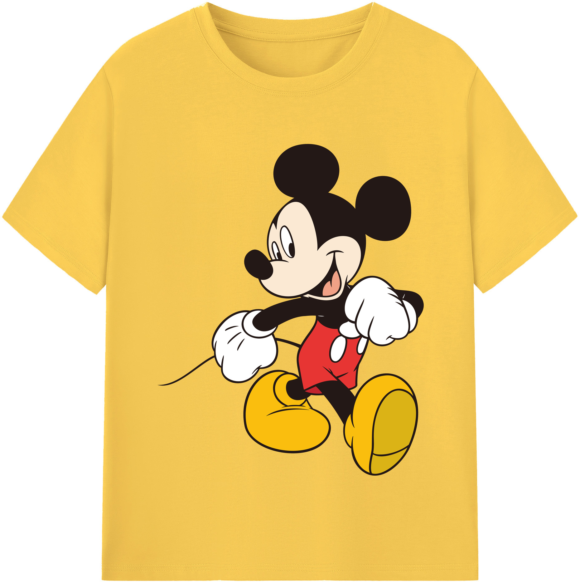 （画像用） ミッキーマウス Mickey Mouse 綿100％半袖Tシャツ（フロントプリント）