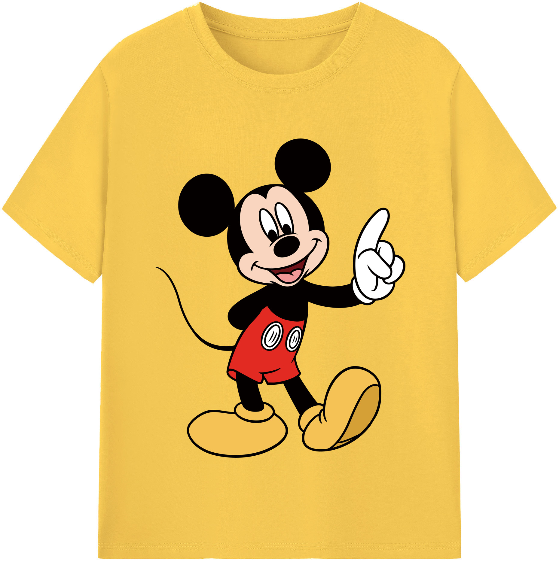（画像用） ミッキーマウス Mickey Mouse 綿100％半袖Tシャツ（フロントプリント）