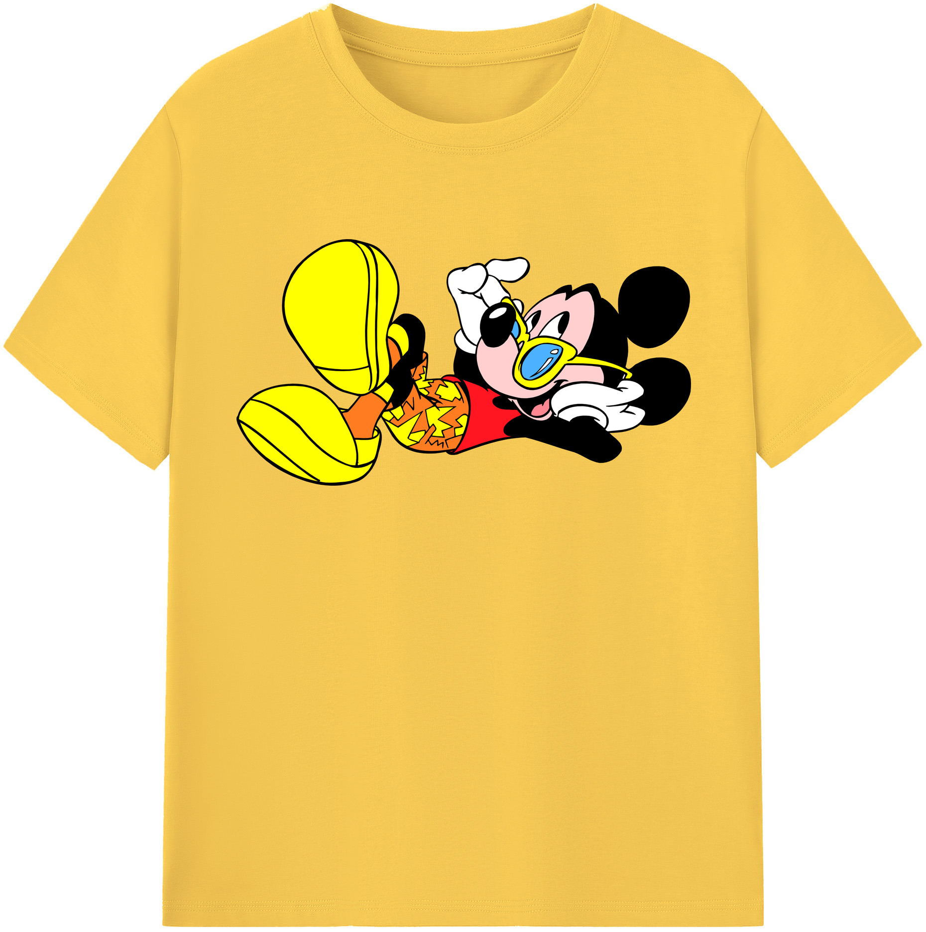 （画像用） ミッキーマウス Mickey Mouse 綿100％半袖Tシャツ（フロントプリント）
