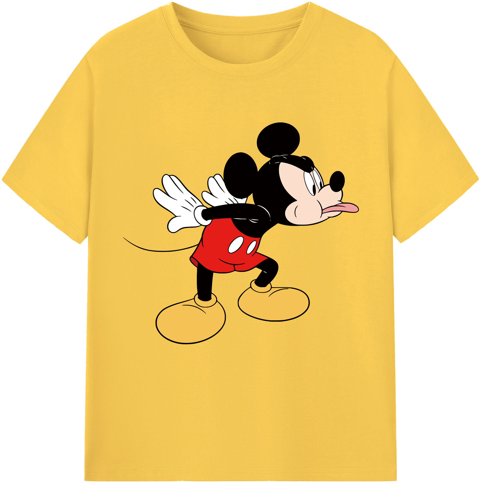 （画像用） ミッキーマウス Mickey Mouse 綿100％半袖Tシャツ（フロントプリント）