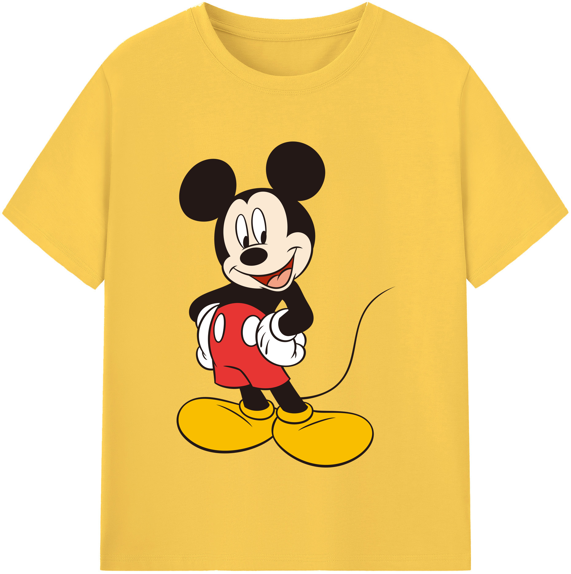 （画像用） ミッキーマウス Mickey Mouse 綿100％半袖Tシャツ（フロントプリント）