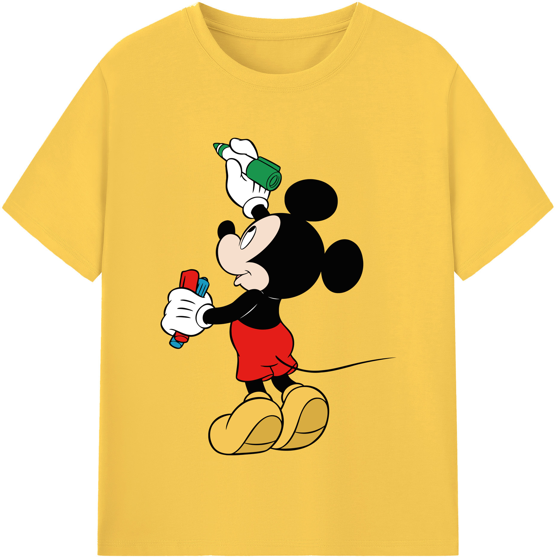 （画像用） ミッキーマウス Mickey Mouse 綿100％半袖Tシャツ（フロントプリント）