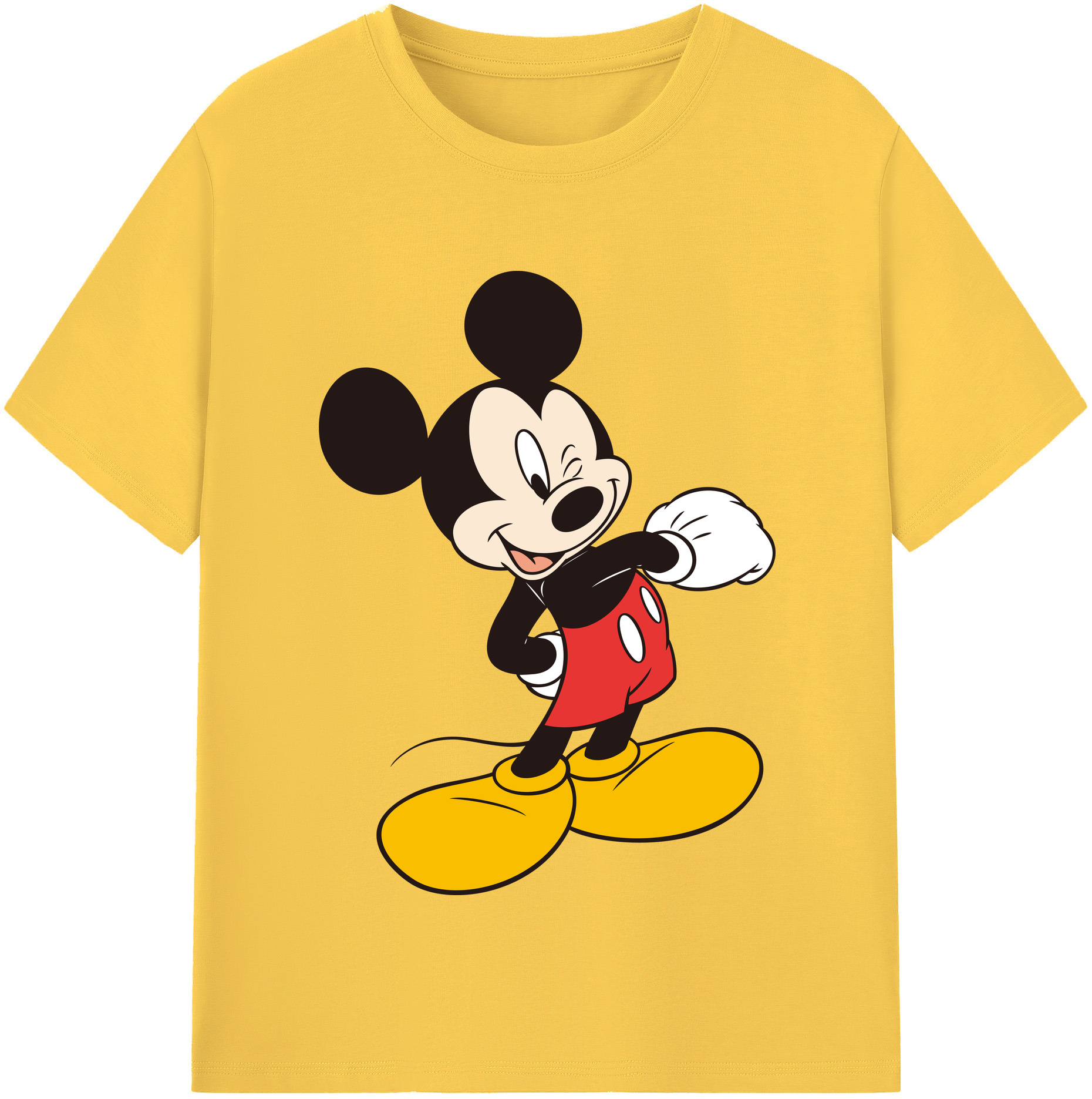 （画像用） ミッキーマウス Mickey Mouse 綿100％半袖Tシャツ（フロントプリント）