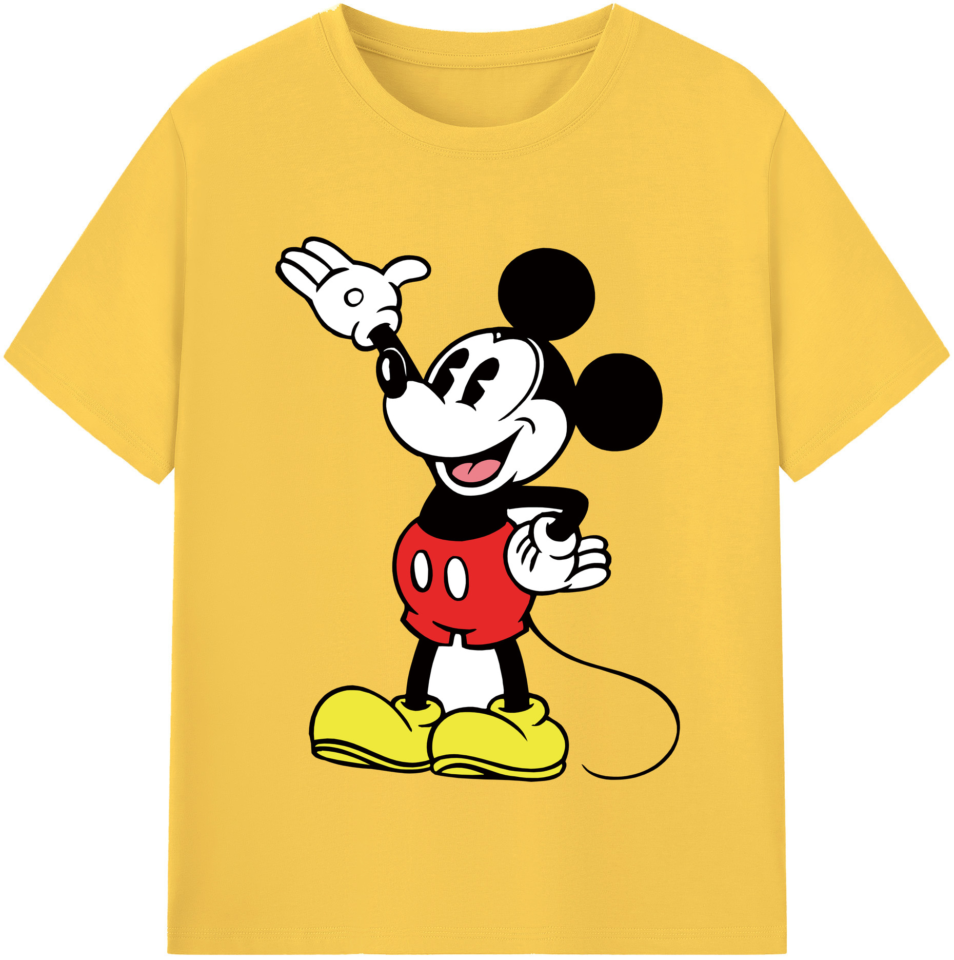 （画像用） ミッキーマウス Mickey Mouse 綿100％半袖Tシャツ（フロントプリント）