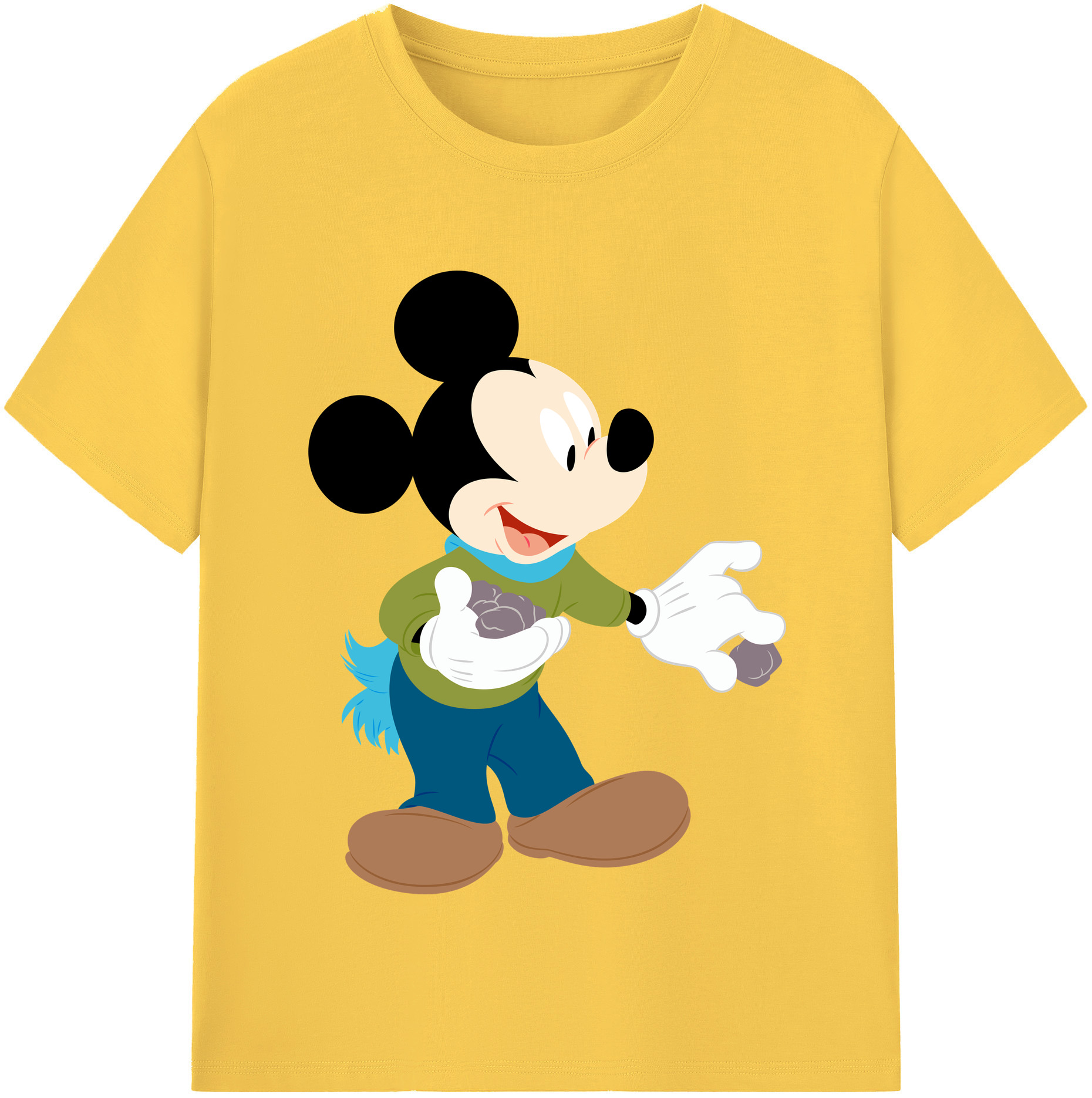 （画像用） ミッキーマウス Mickey Mouse 綿100％半袖Tシャツ（フロントプリント）
