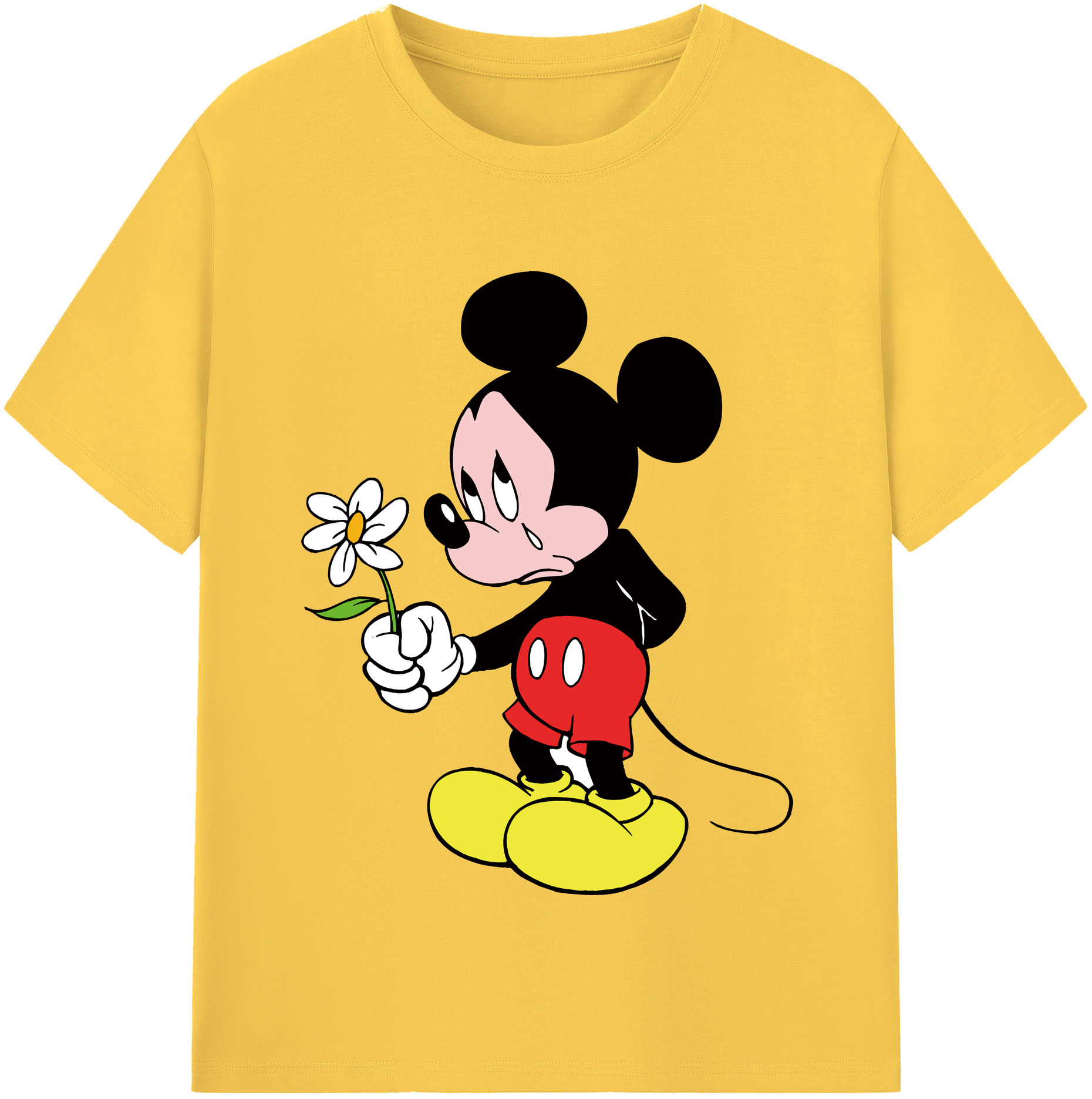 （画像用） ミッキーマウス Mickey Mouse 綿100％半袖Tシャツ（フロントプリント）