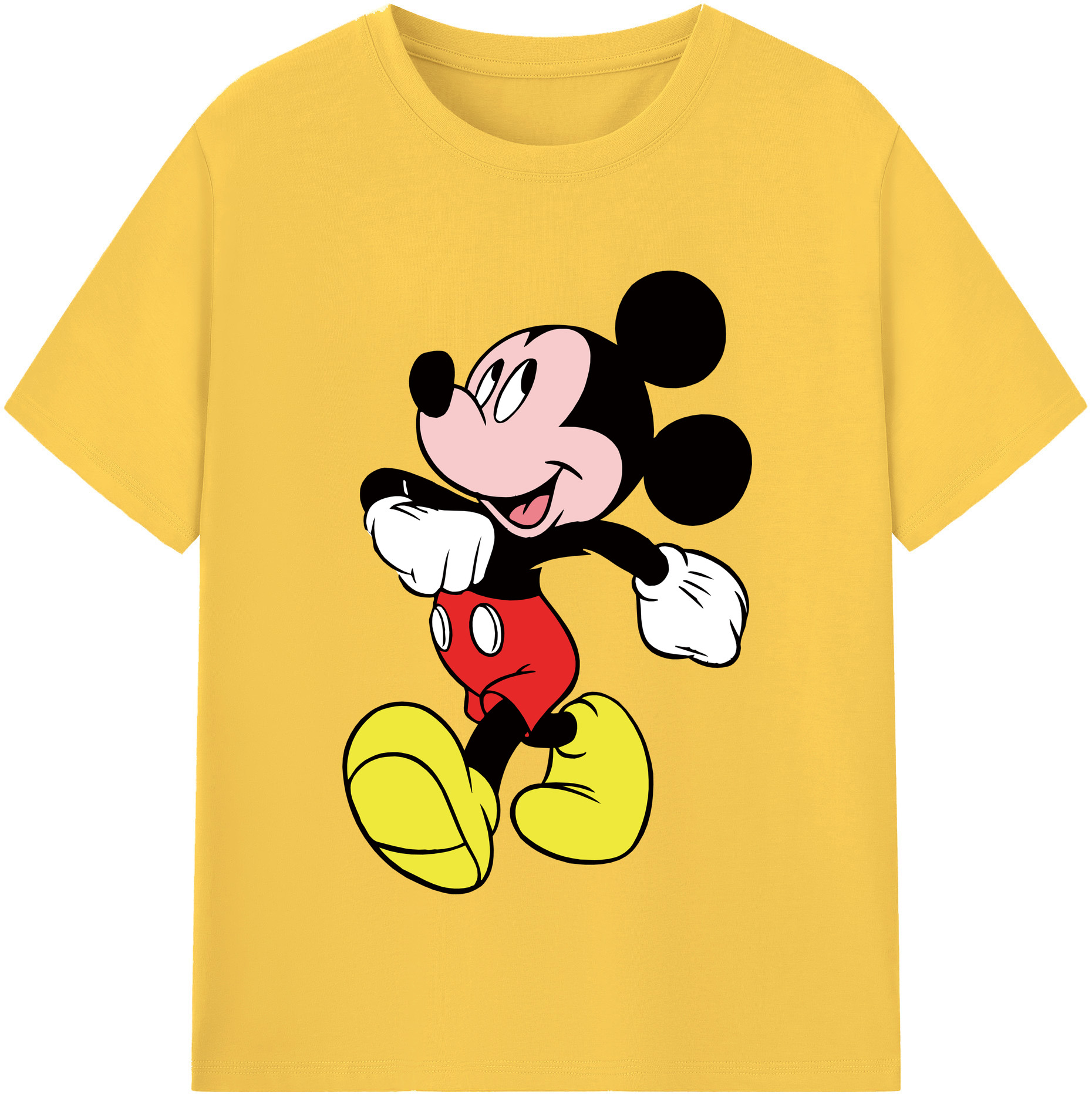 （画像用） ミッキーマウス Mickey Mouse 綿100％半袖Tシャツ（フロントプリント）