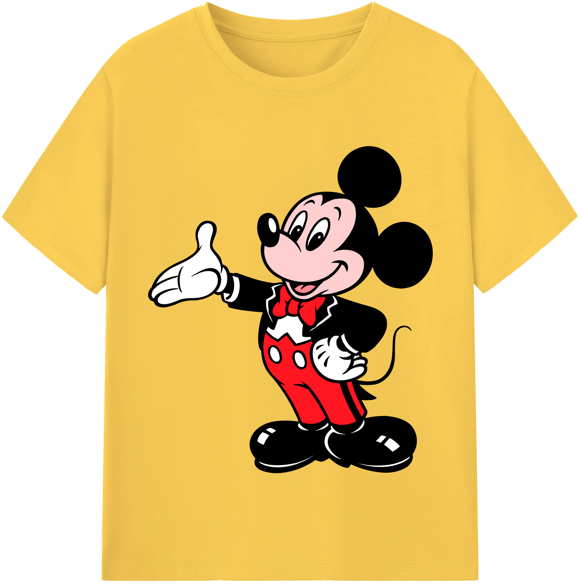 （画像用） ミッキーマウス Mickey Mouse 綿100％半袖Tシャツ（フロントプリント）