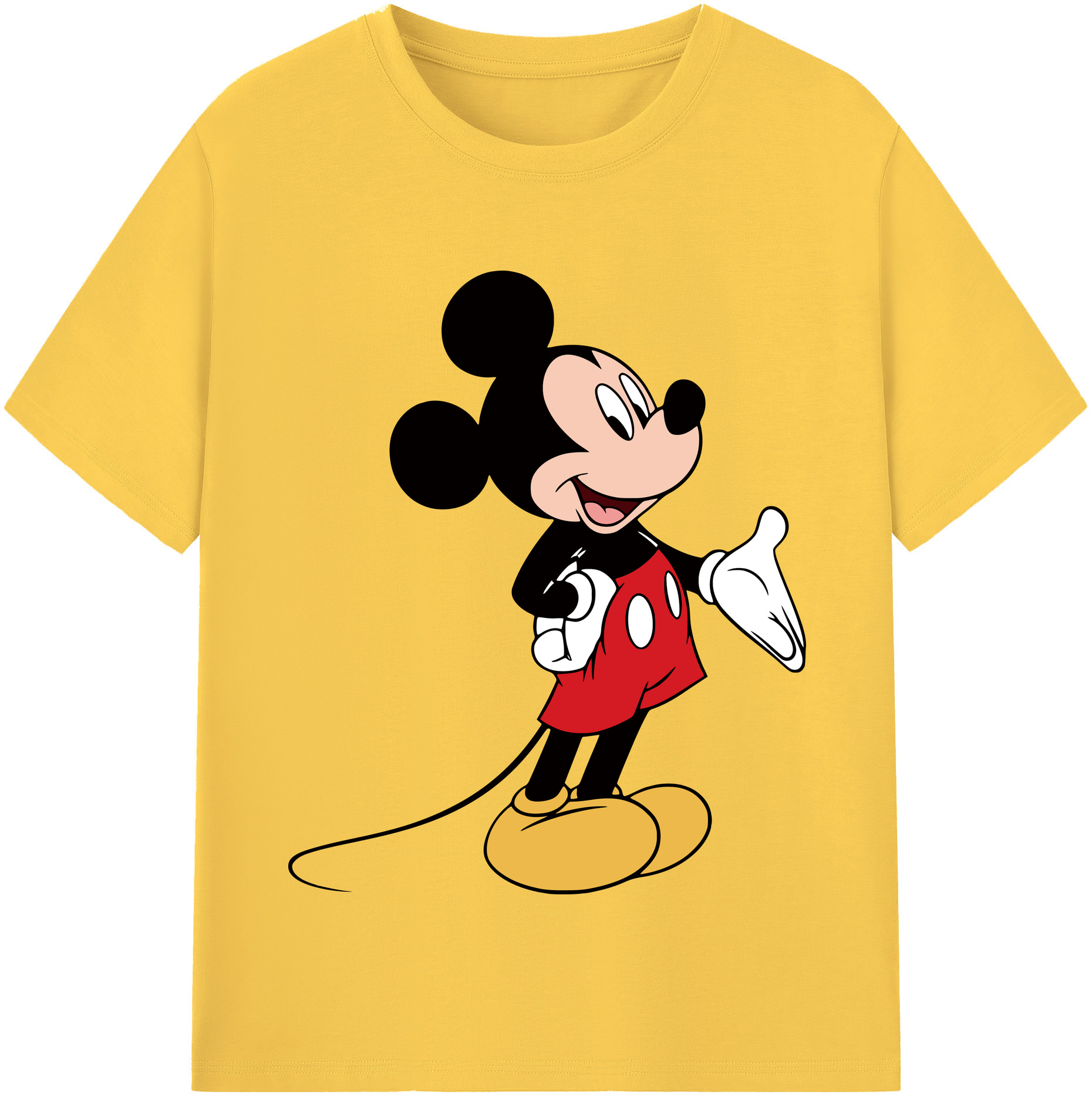 （画像用） ミッキーマウス Mickey Mouse 綿100％半袖Tシャツ（フロントプリント）