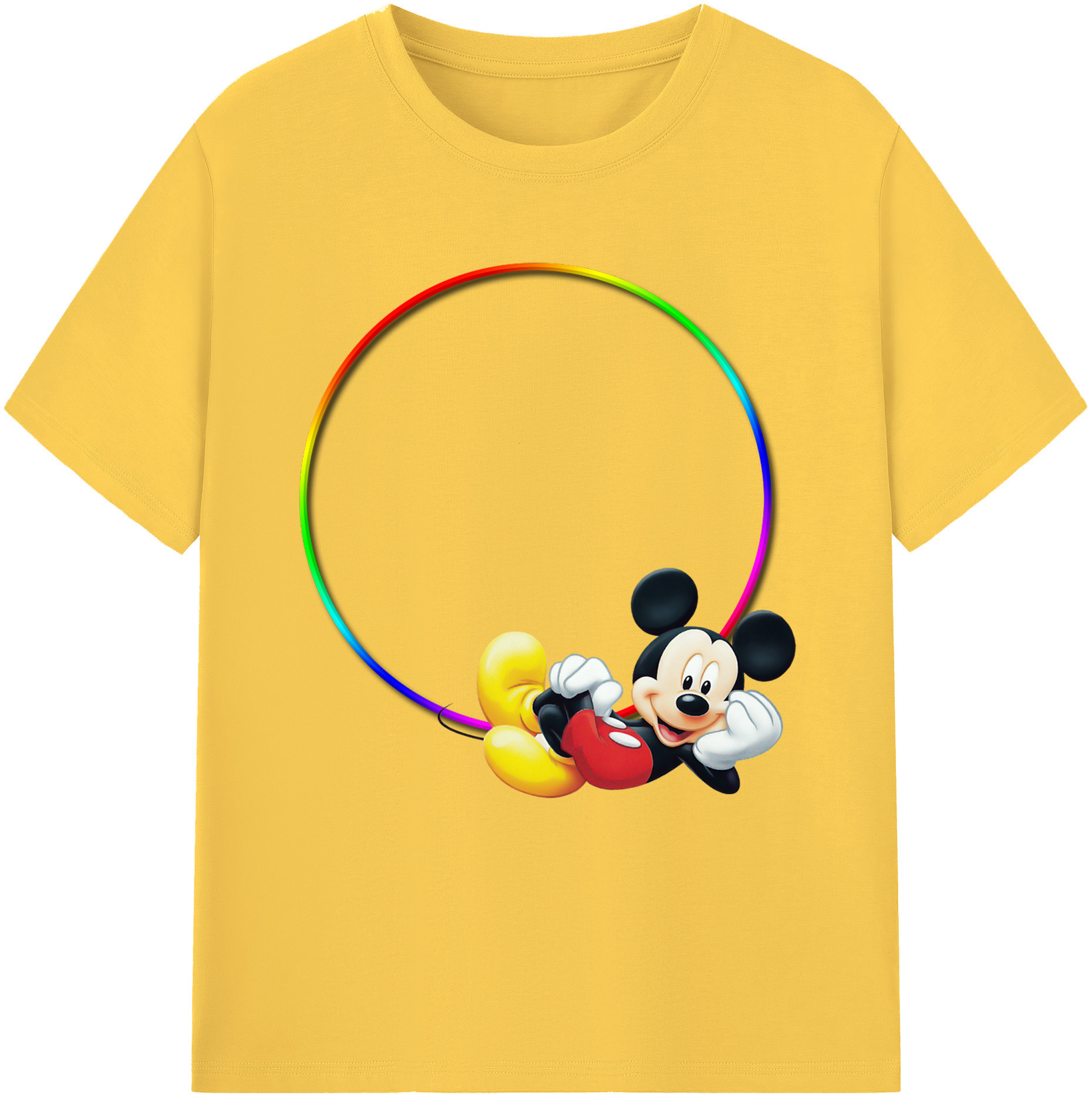 （画像用） ミッキーマウス Mickey Mouse 綿100％半袖Tシャツ（フロントプリント）