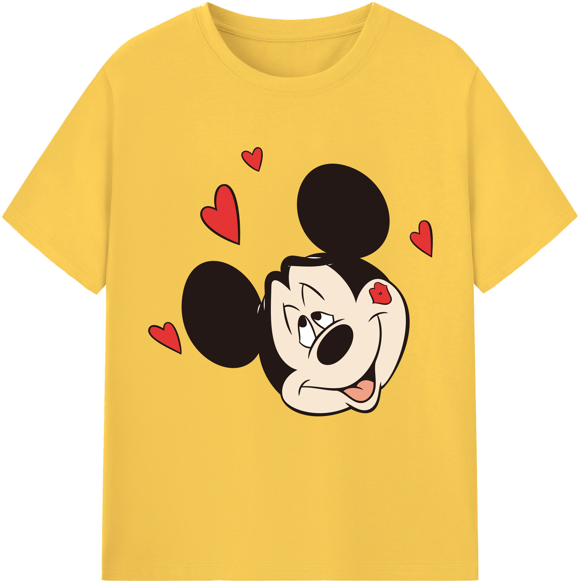 （画像用） ミッキーマウス Mickey Mouse 綿100％半袖Tシャツ（フロントプリント）