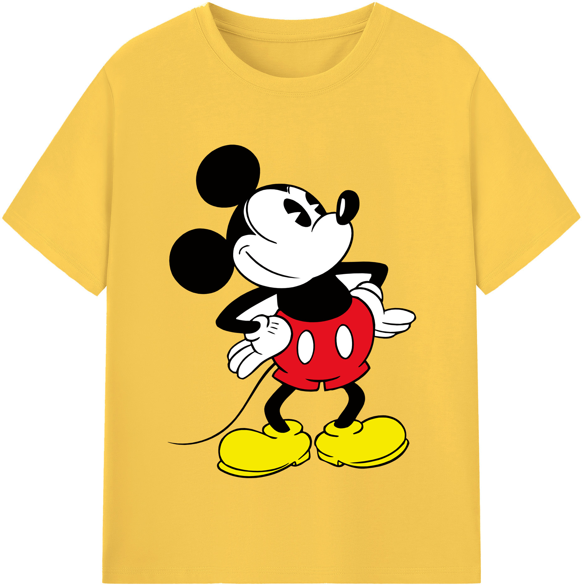 （画像用） ミッキーマウス Mickey Mouse 綿100％半袖Tシャツ（フロントプリント）