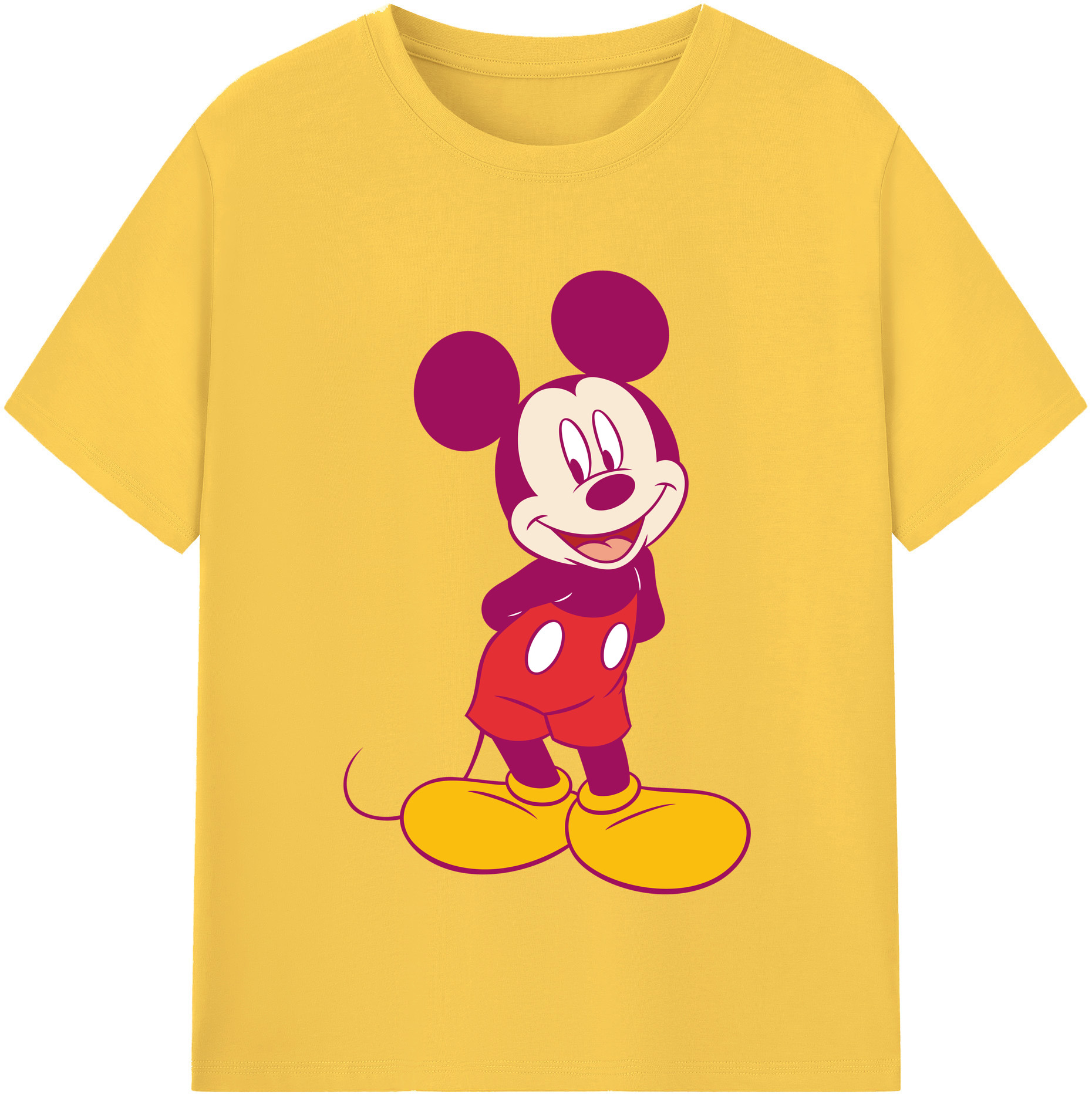 （画像用） ミッキーマウス Mickey Mouse 綿100％半袖Tシャツ（フロントプリント）