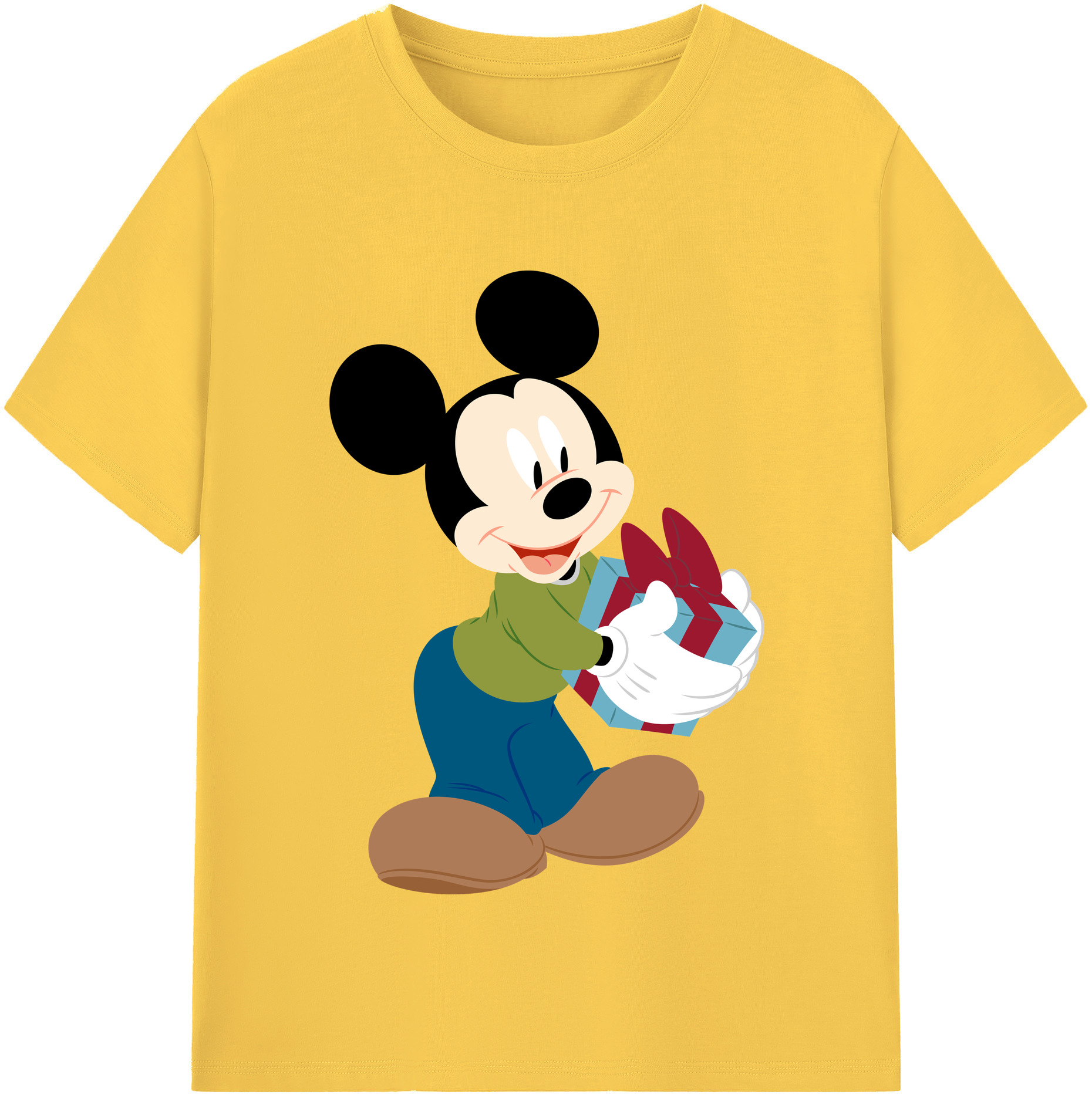 （画像用） ミッキーマウス Mickey Mouse 綿100％半袖Tシャツ（フロントプリント）