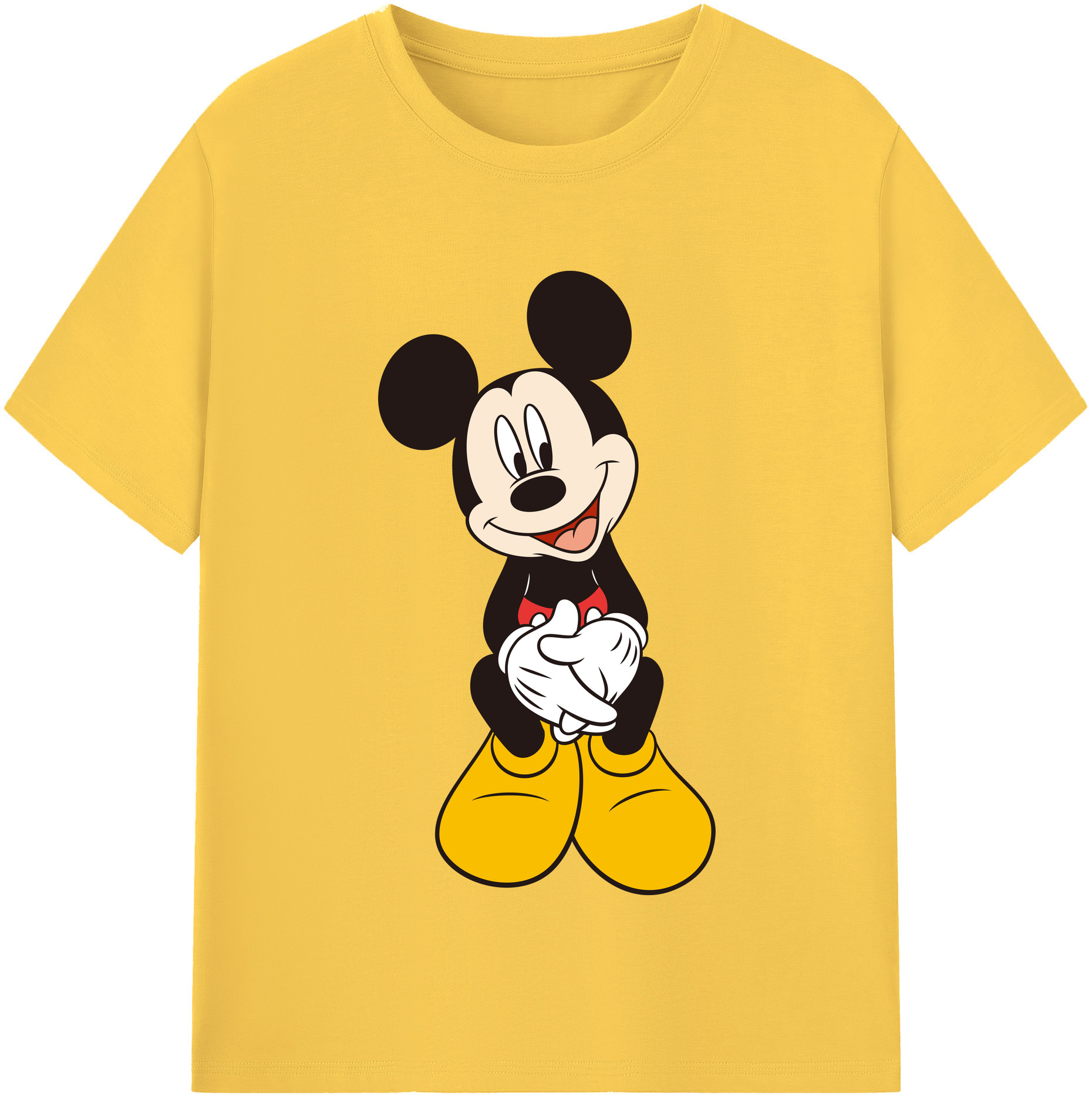 （画像用） ミッキーマウス Mickey Mouse 綿100％半袖Tシャツ（フロントプリント）