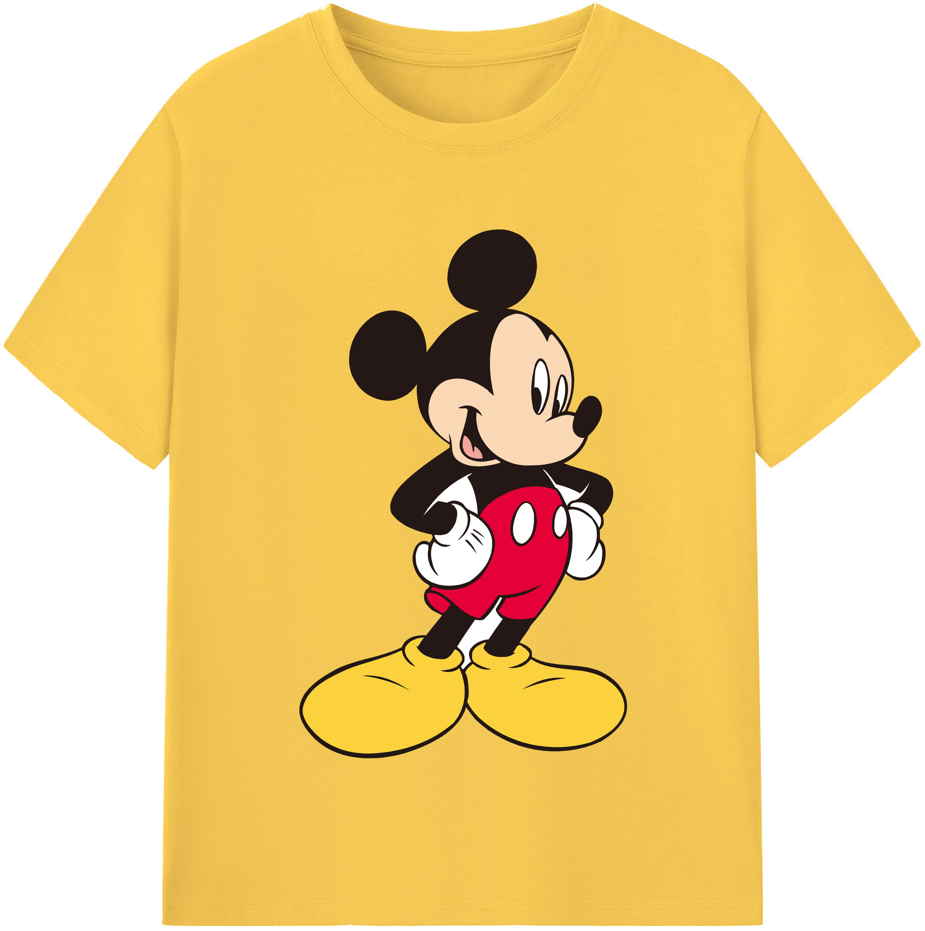 （画像用） ミッキーマウス Mickey Mouse 綿100％半袖Tシャツ（フロントプリント）