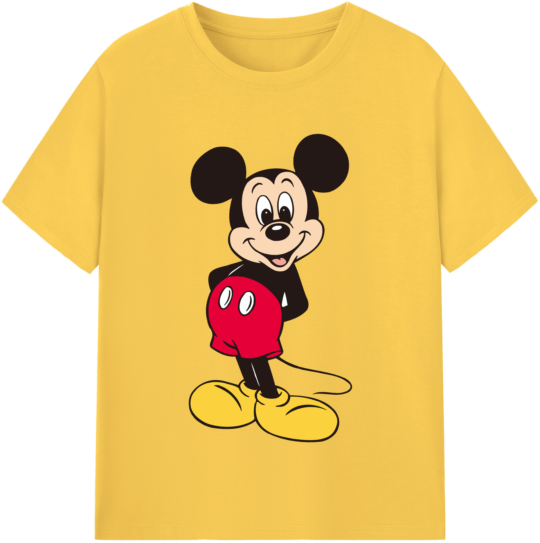 （画像用） ミッキーマウス Mickey Mouse 綿100％半袖Tシャツ（フロントプリント）