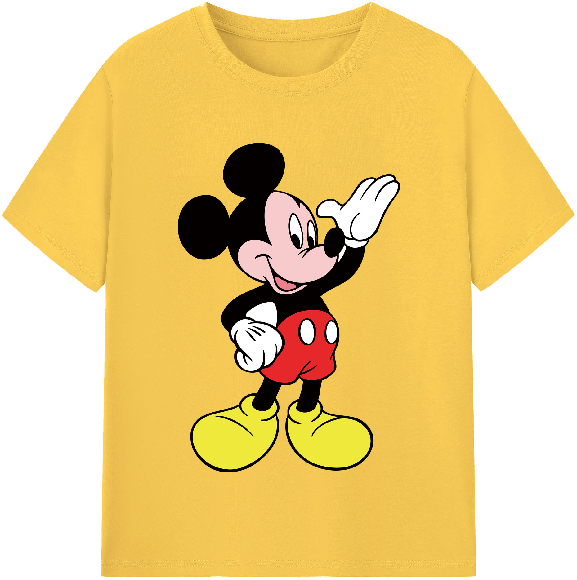 （画像用） ミッキーマウス Mickey Mouse 綿100％半袖Tシャツ（フロントプリント）